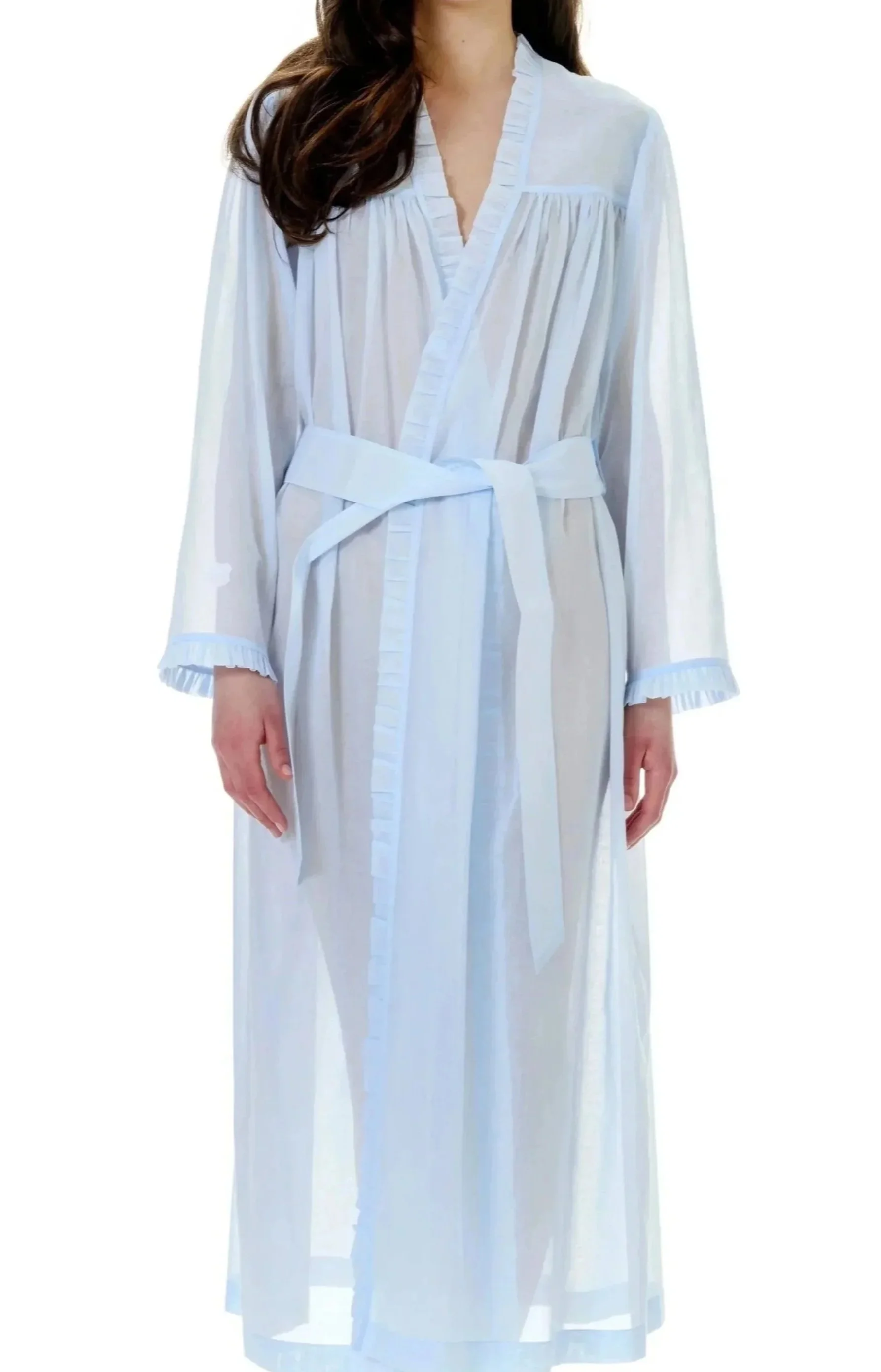 Celestine Swiss cotton long wrap robe