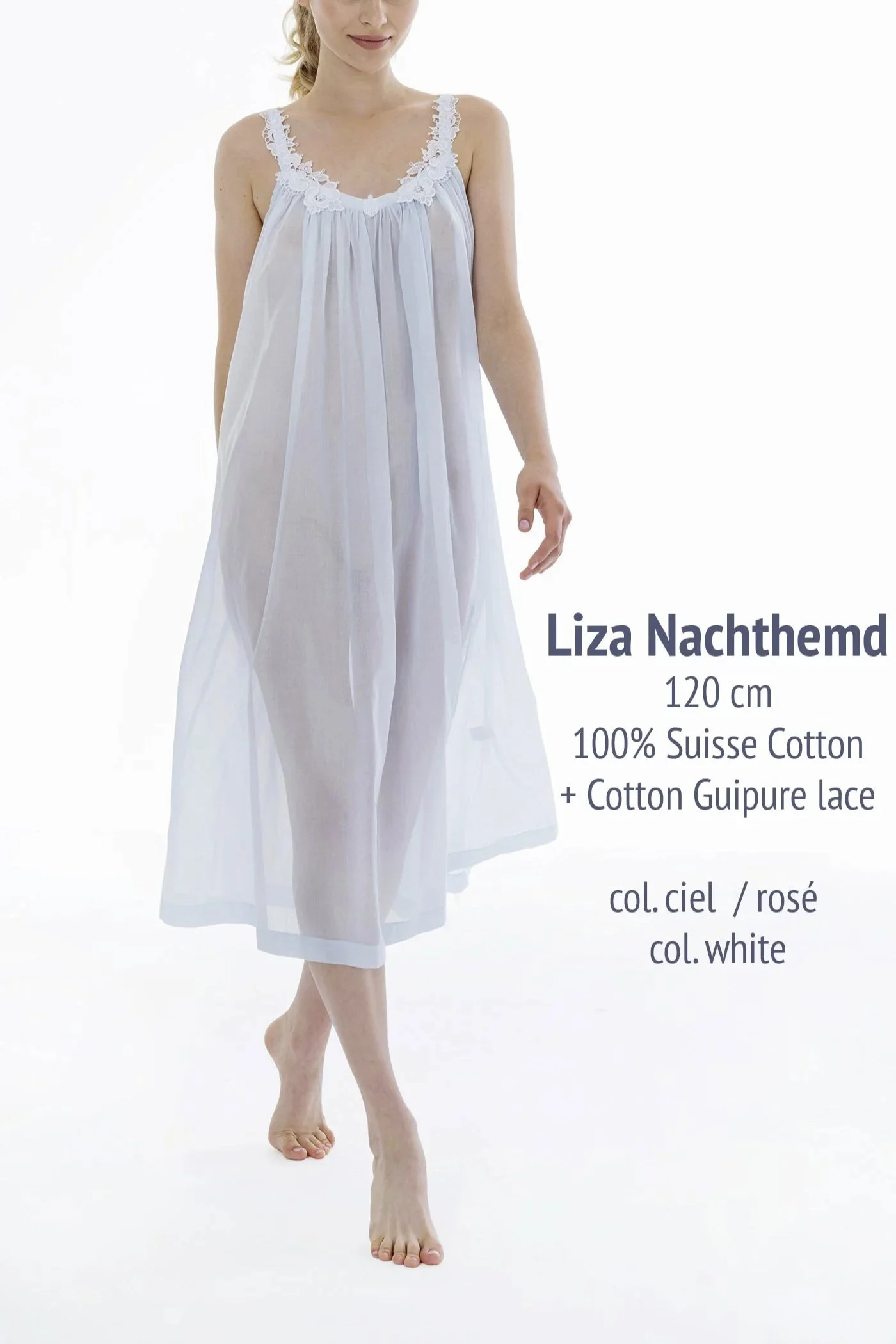 Celestine Swiss cotton long nightgown