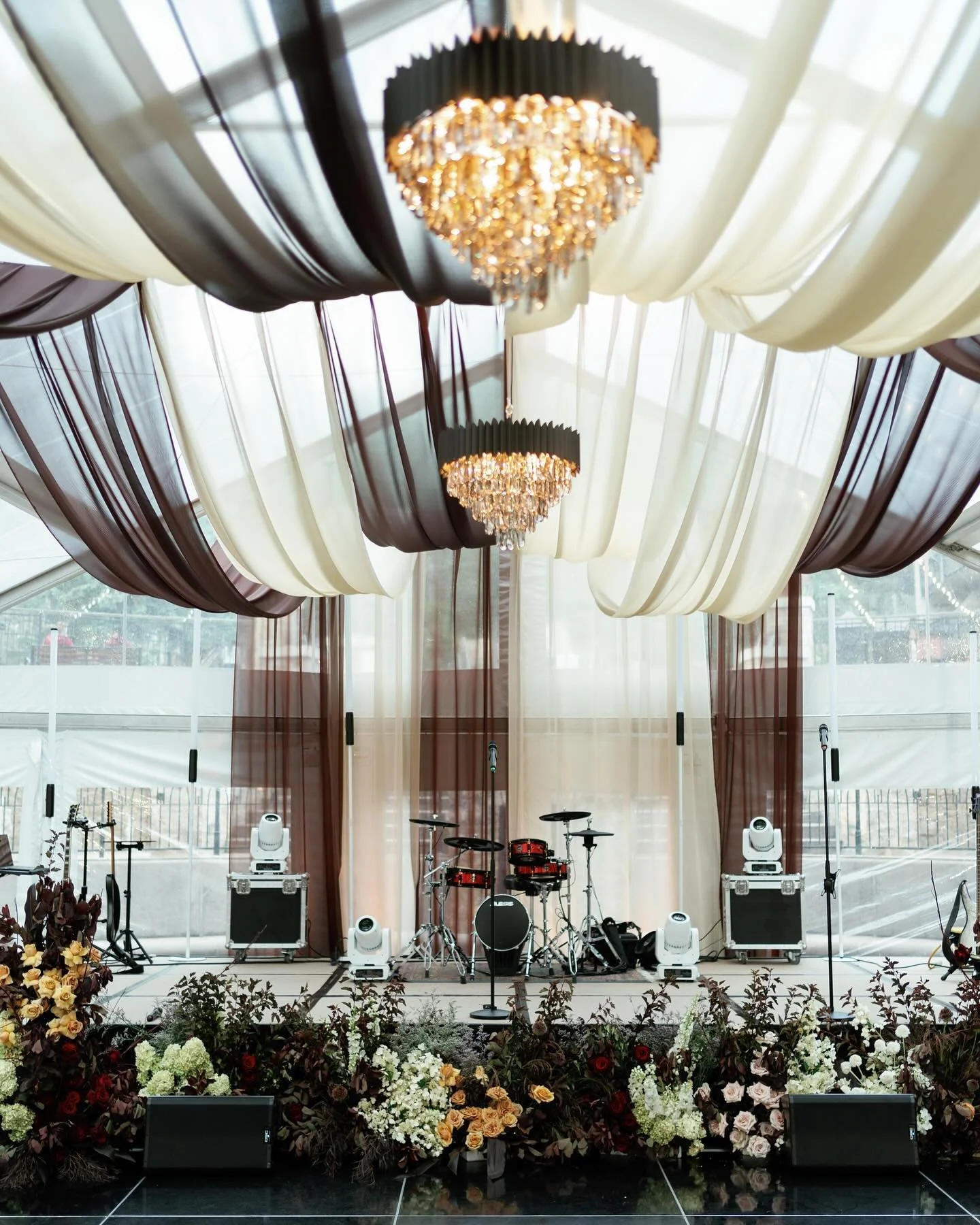 It&rsquo;s giving &lsquo;grab a cocktail and meet me on the dance floor.&rsquo; This reception design was all about transforming the space into a chic, sexy lounge&mdash;sumptuous velvet linens, moody lighting, and an atmosphere that invites celebrat