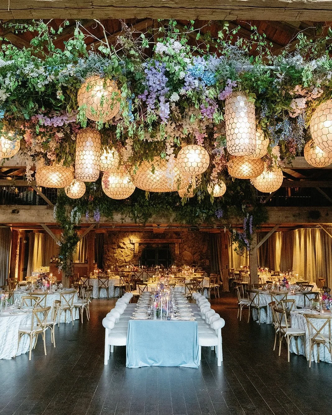 The reception: where the party comes alive, love is celebrated, and memories are toasted.⁣
⁣
From the stunning showpiece above the dance floor to the intricate details on every table, this wedding was filled with beauty. But our favorite part? Seeing