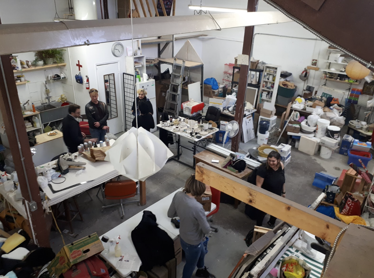 Artists packing up Akin Dufferin to move to their new studio spaces.
