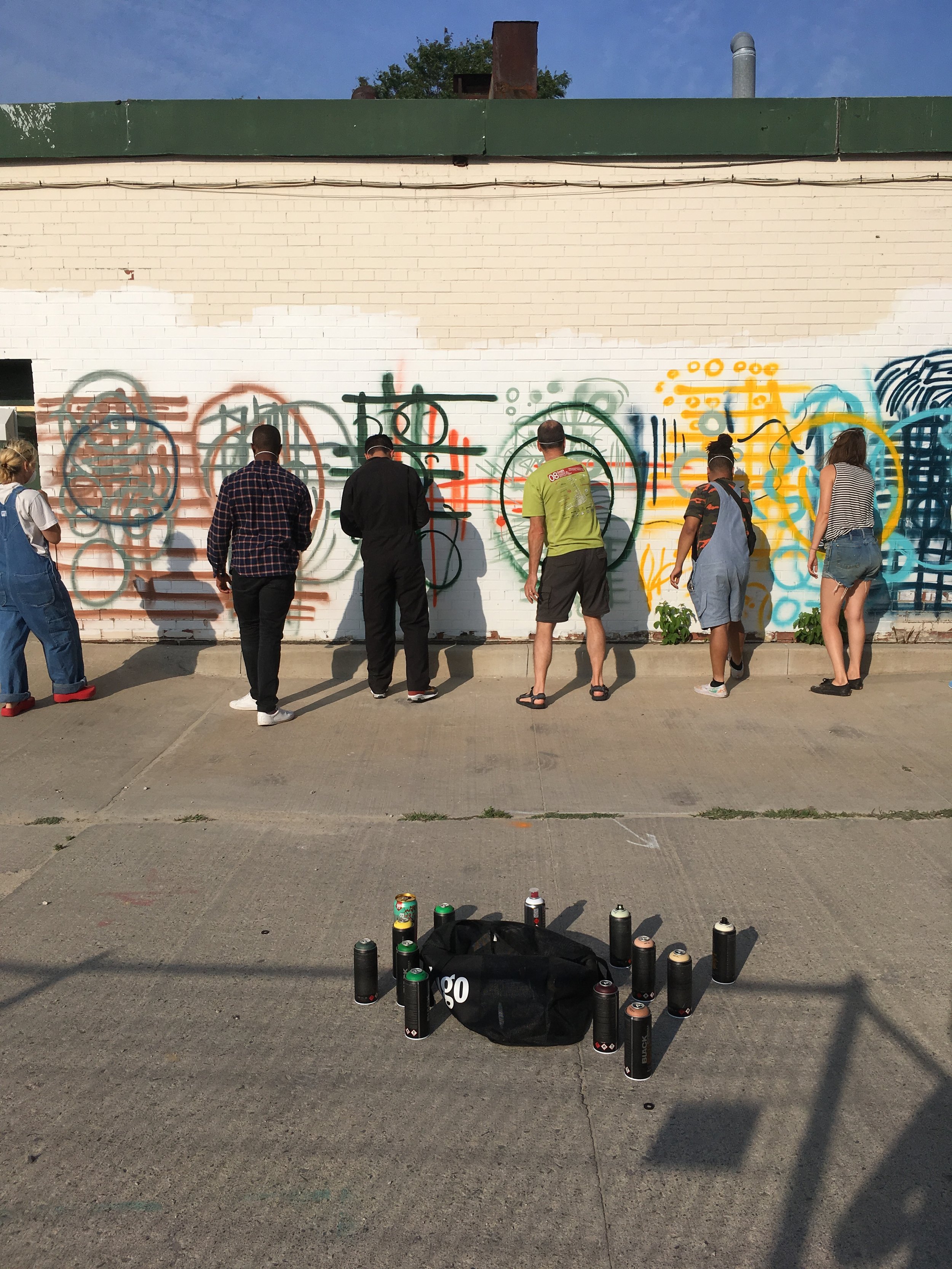 2018 - Graffiti workshop at Akin St Clair with Moises Frank