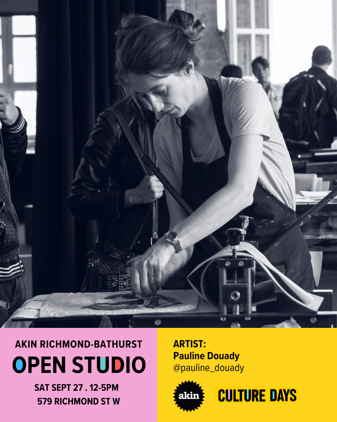 Pauline Douady, printmaking in action.