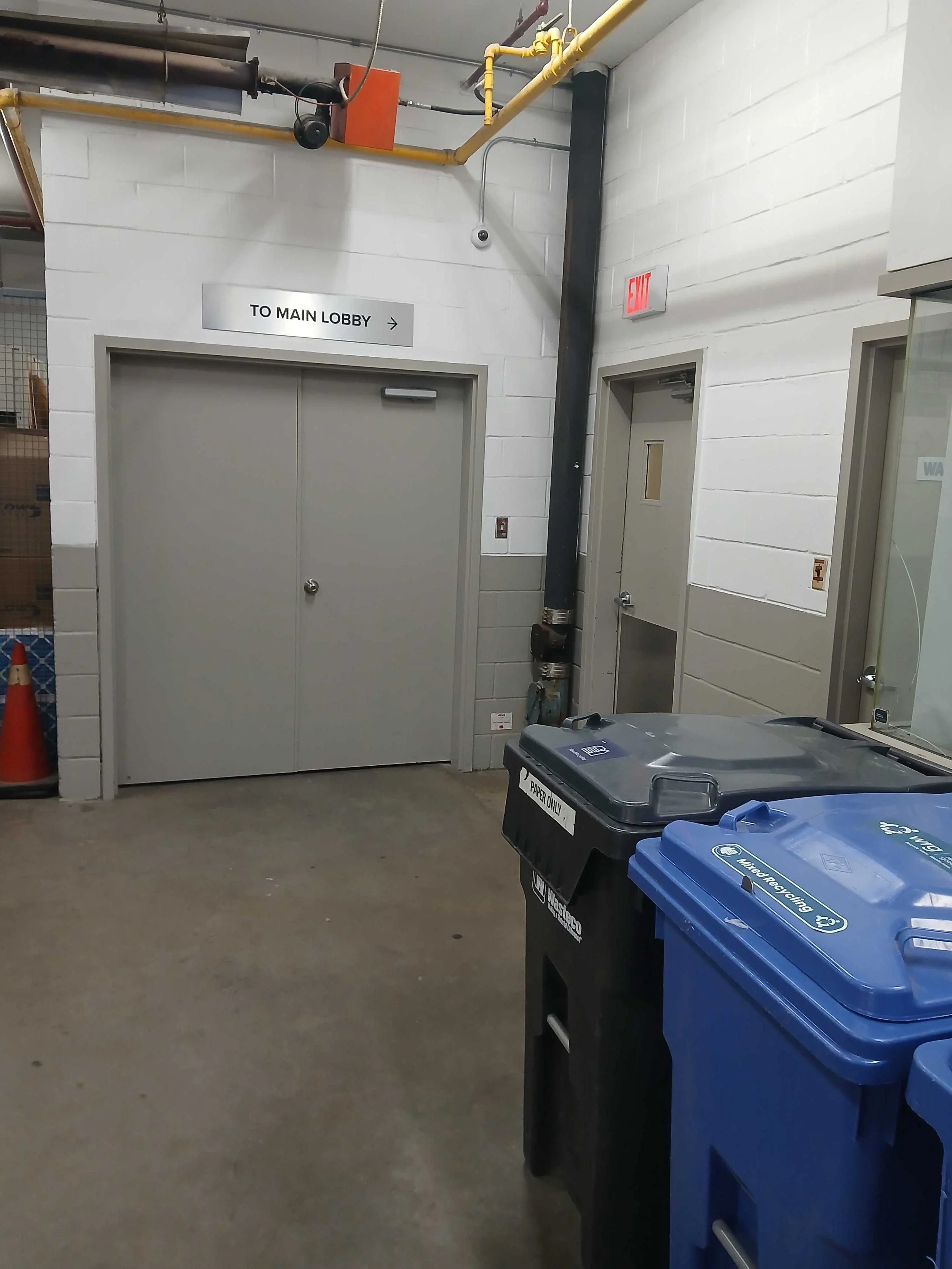 Doors to lobby from loading bay