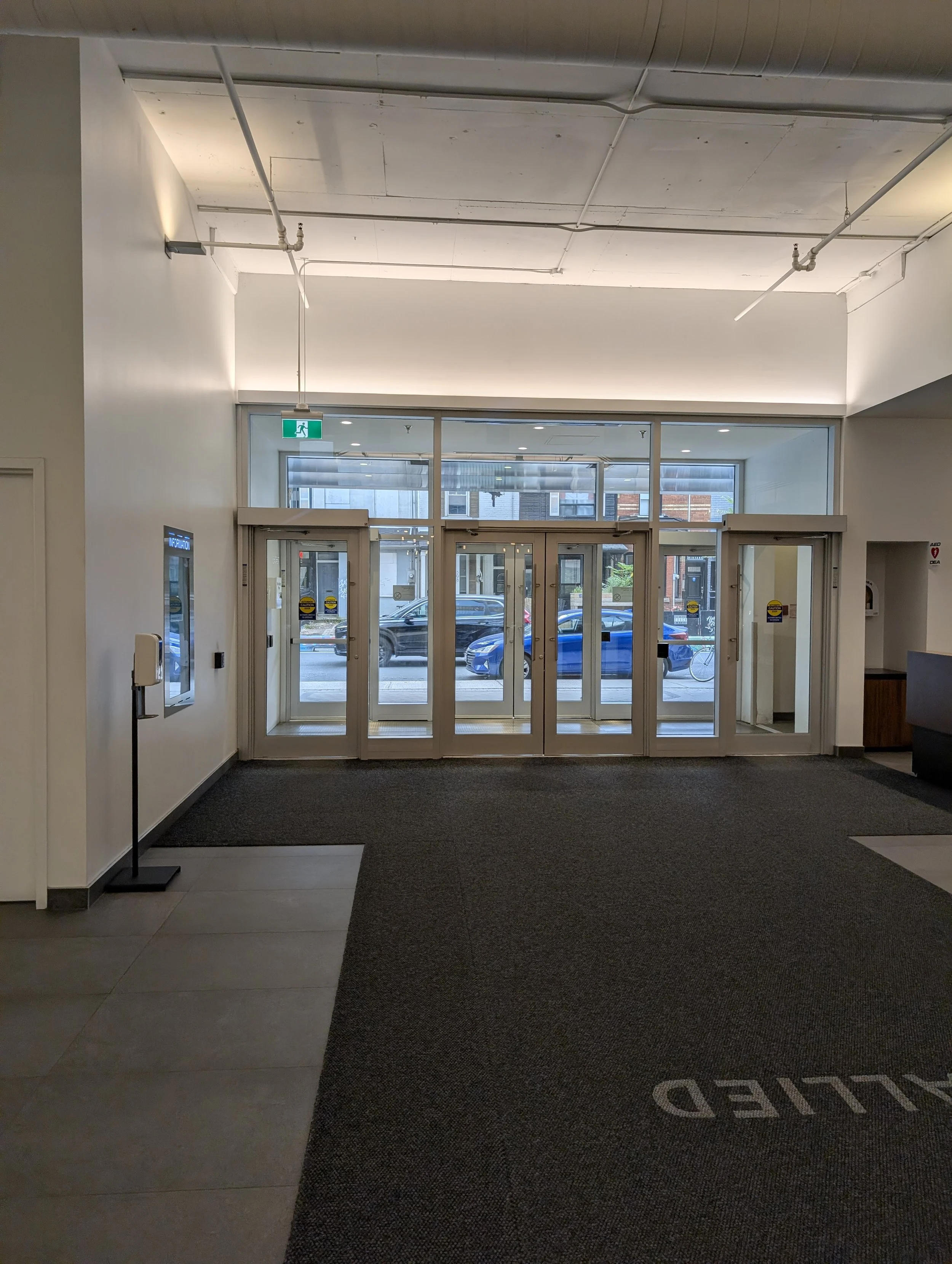 Building front lobby interior/exit