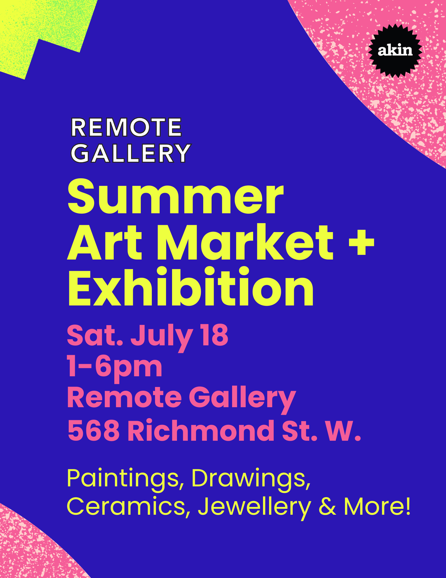 Akin Summer Market Remote Gallery for rent
