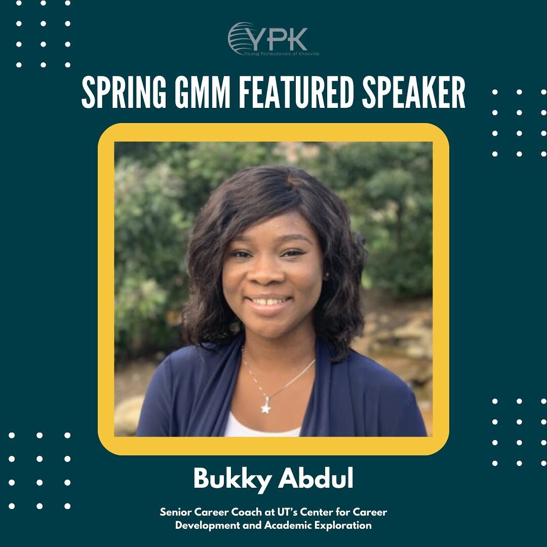 We are so excited to have Bukky Abdul as our featured speaker for our Spring General Membership Meeting this Wednesday!! This GMM will focus on personal branding and is a great chance to connect with other YPK members. Spots are filling up and regist