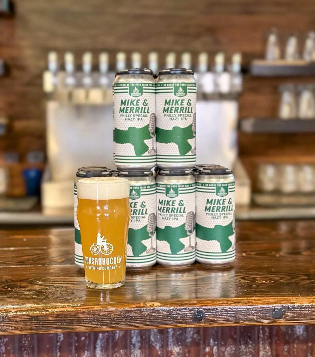 The eagle has landed 🦅🎙️

Merrill &amp; Mike Philly Special Hazy IPA &mdash; brewed with Centennial, Chinook &amp; Simcoe hops, 6.5% ABV. 

Now pouring at the Tap Room &mdash; draft &amp; cans to go. 🍻