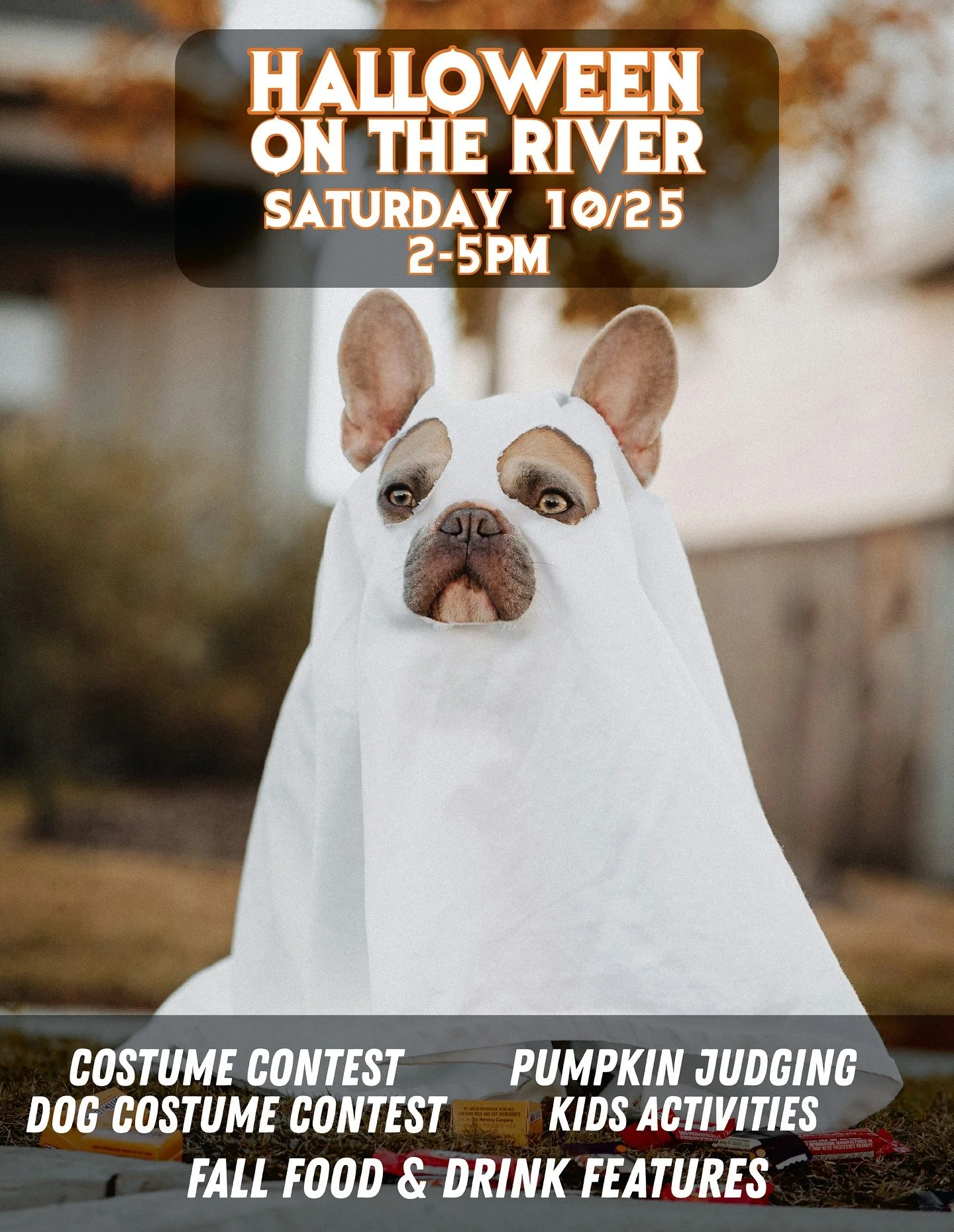 🎃 𝑺𝒑𝒐𝒐𝒌𝒚 𝒔𝒆𝒂𝒔𝒐𝒏 𝒉𝒊𝒕𝒔 𝒕𝒉𝒆 𝒓𝒊𝒗𝒆𝒓🕷️ 

Join us Saturday, 10/25 from 2&ndash;5 PM for Halloween on the River &mdash; a family-friendly afternoon in the beer garden with costume contests (for humans and pups 🐕 ), pumpkin judging,