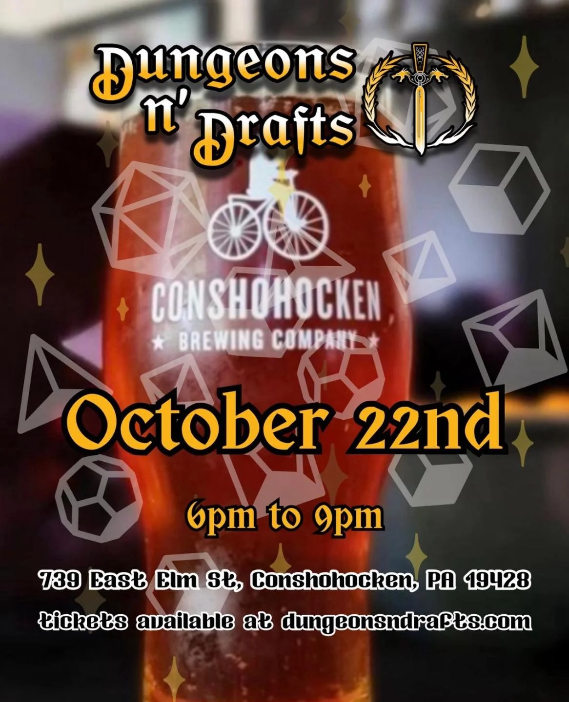 Grab your crew and roll for initiative &mdash; @dungeons.n.drafts.phl is back at the Conshy Tap Room on Wednesday, October 22 at 6:00 PM. 🍺⚔️ All experience levels welcome.

Hit the link in bio and reserve your spot!