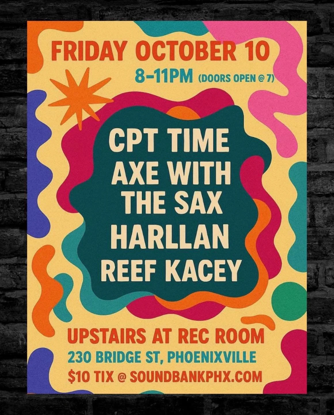 🎶 The Soundbank Presents: All Ages Showcase @ Rec Room! 🎶

Tonight&rsquo;s lineup is stacked &mdash; Reef Kacey, Harllan, Axe With The Sax, and CPTime take the stage upstairs at Rec Room for a night of hip-hop, rap, rock, and unreal energy.

💥 $10