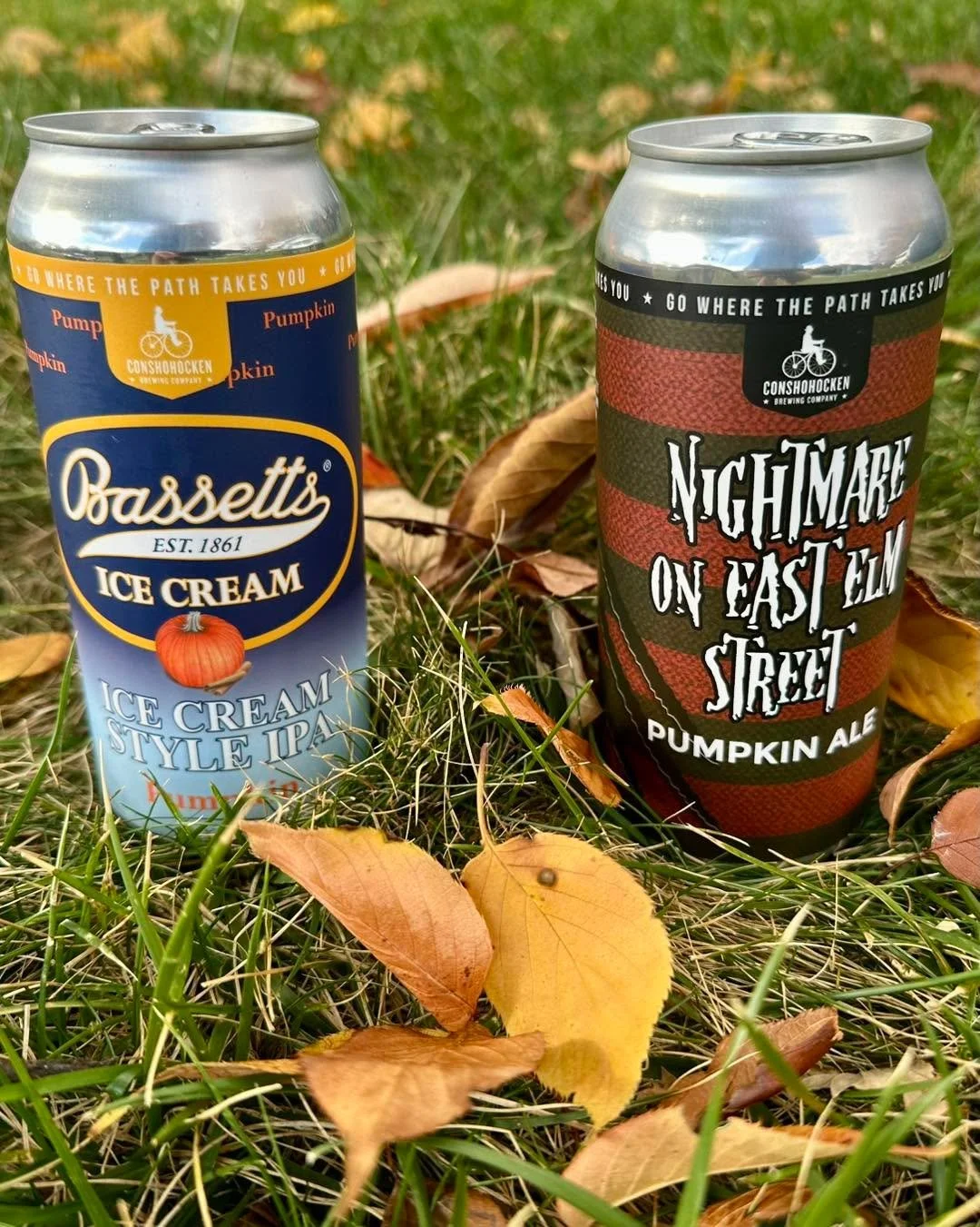 Pick your pumpkin 🎃🍻 

👻 Nightmare on East Elm Street Pumpkin Ale - 6.66% ABV
🍦 Bassetts Pumpkin Ice Cream Style IPA - 7.6% ABV

Available at all locations and ConshyExpress.com