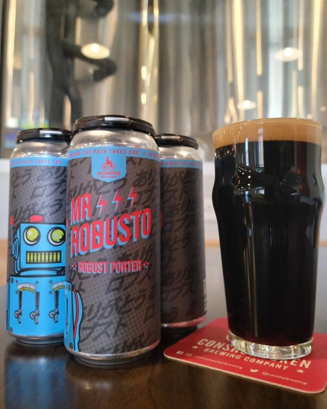 ⚠️ System Alert: Mr. Robusto Detected ⚠️

Mr. Robusto is a deliciously dark robust porter for the malt lovers! Chocolatey with subtle notes of spice from rye malt, Mr. Robusto boasts a rich, silky smooth soul. 

Available on draft and 4-packs to go a