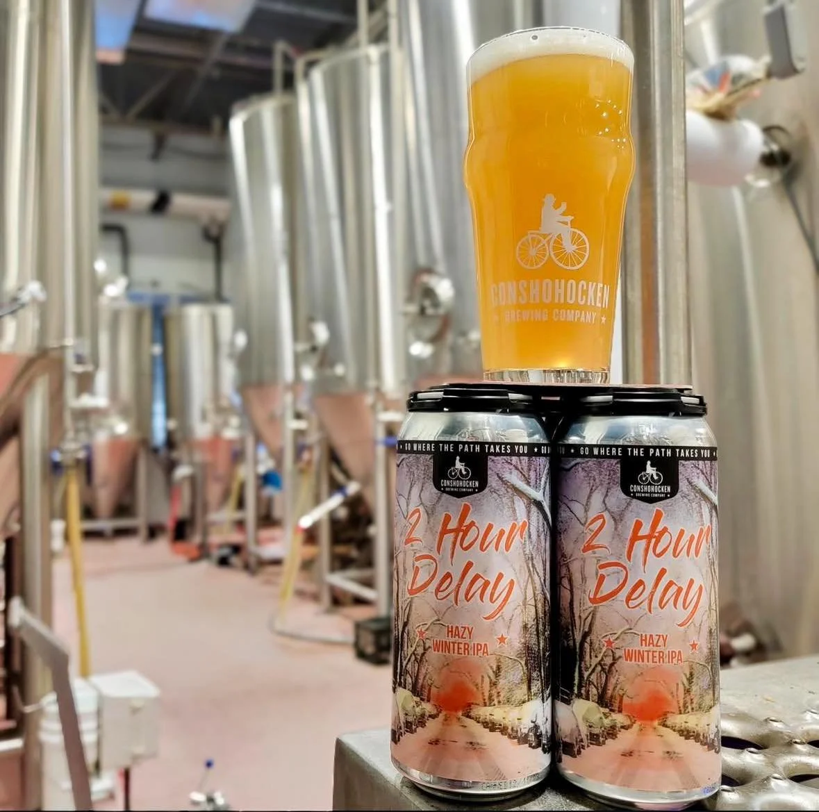 It&rsquo;s the return of 𝟐 𝐇𝐨𝐮𝐫 𝐃𝐞𝐥𝐚𝐲 ❄️🍻This seasonal favorite is our full bodied and flavor packed hazy winter IPA. 𝟐 𝐇𝐨𝐮𝐫 𝐃𝐞𝐥𝐚𝐲 boasts tropical flavors of citrus and coconut, balanced with pleasant notes of pine and hop spice.