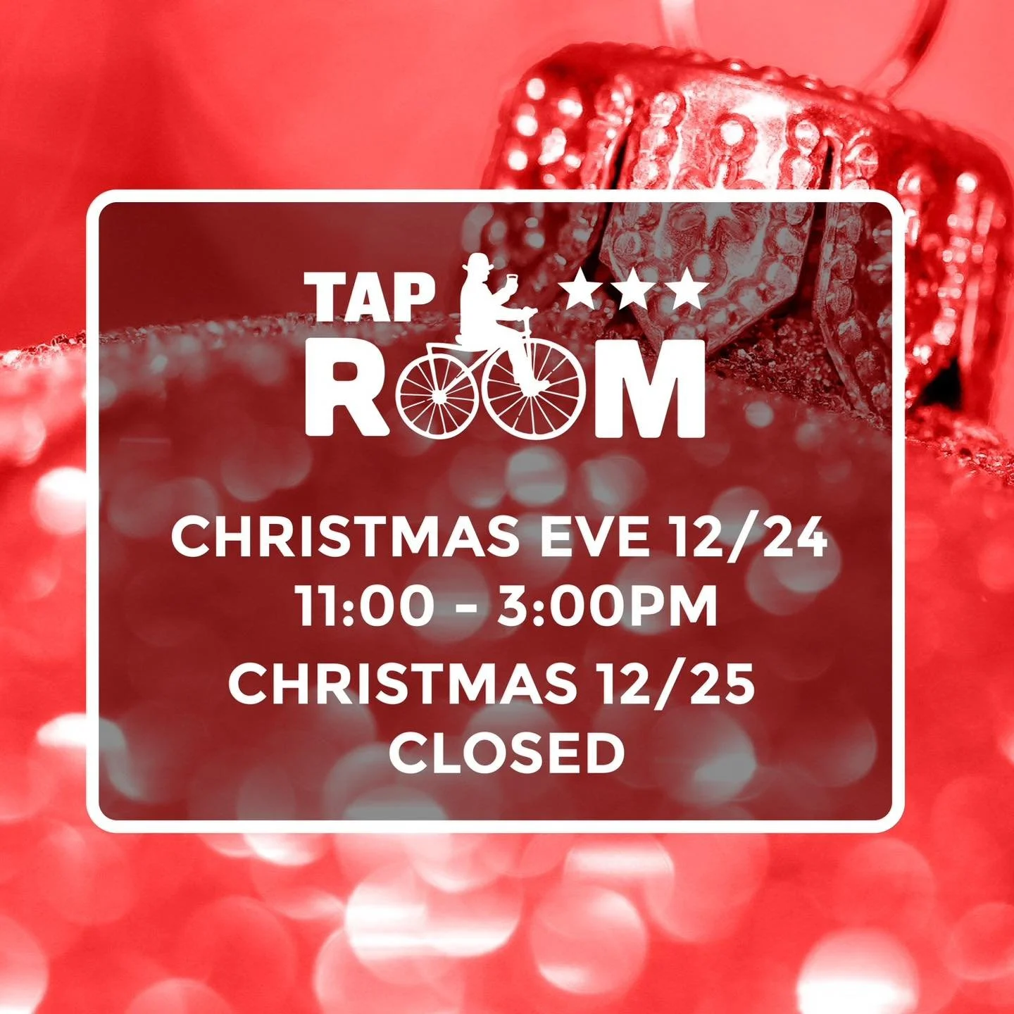 The Conshy Tap Room is OPEN 11am-3pm on 12/24 for all your last-minute beer and beer-lover gifting needs &mdash; and while you&rsquo;re here, stay for a drink!🎁 

And as a holiday bonus, all 4-packs are just $9 on the 24th 🍻
