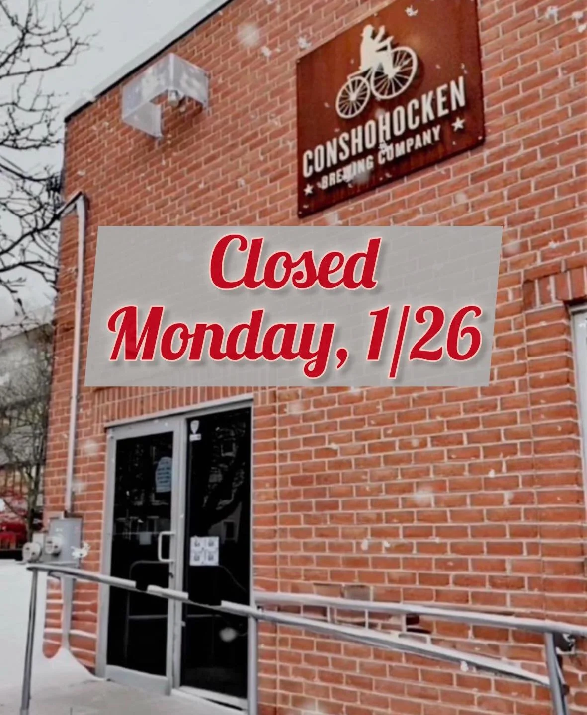Conshy Tap Room is closed today. We&rsquo;ll be back at it tomorrow&mdash;see you then! 🍻