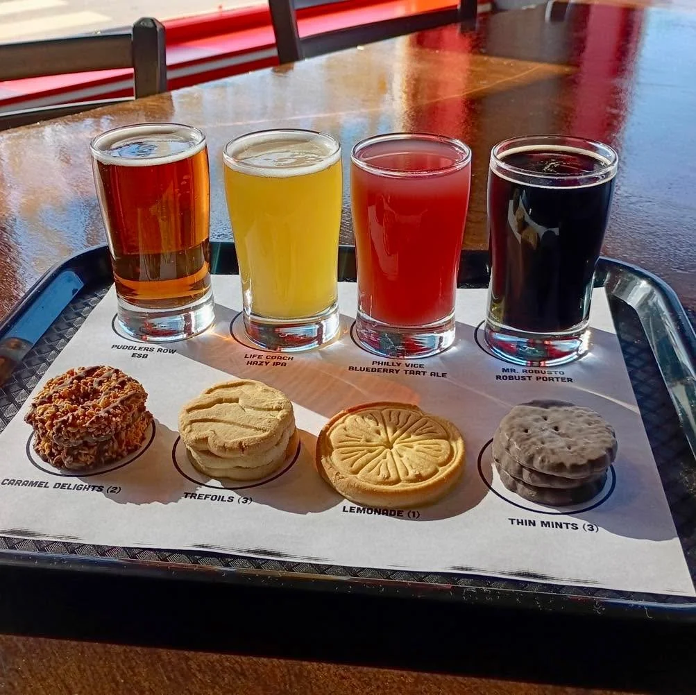 You survived the snow cleanup, and now you deserve a treat 🙌 Stop by Conshy today for a Girl Scout Cookie &amp; beer flight 🍻🍪