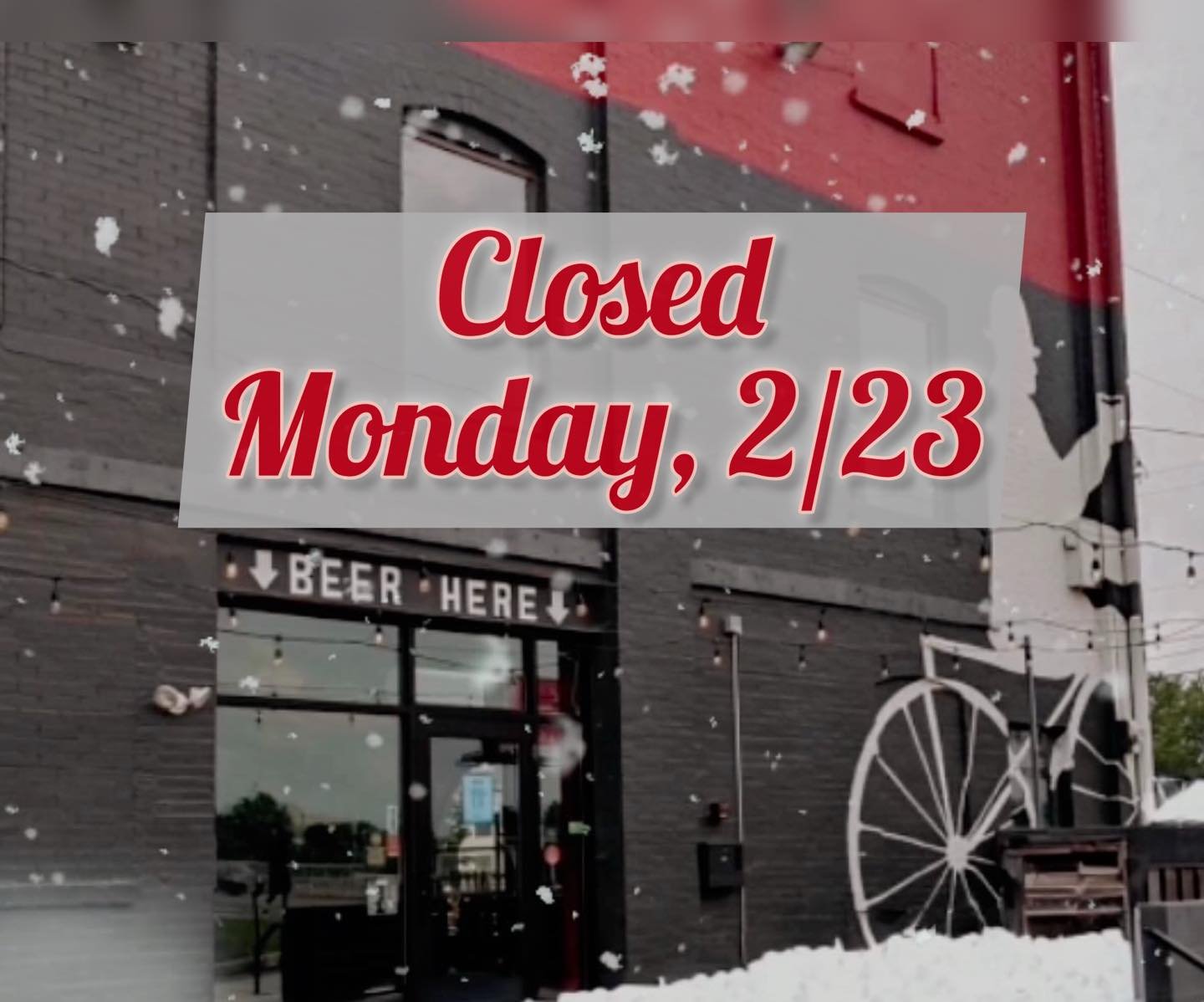 We&rsquo;re closed today, Monday 2/23, but we&rsquo;ll be back at it tomorrow.

Enjoy the snow day ❄️