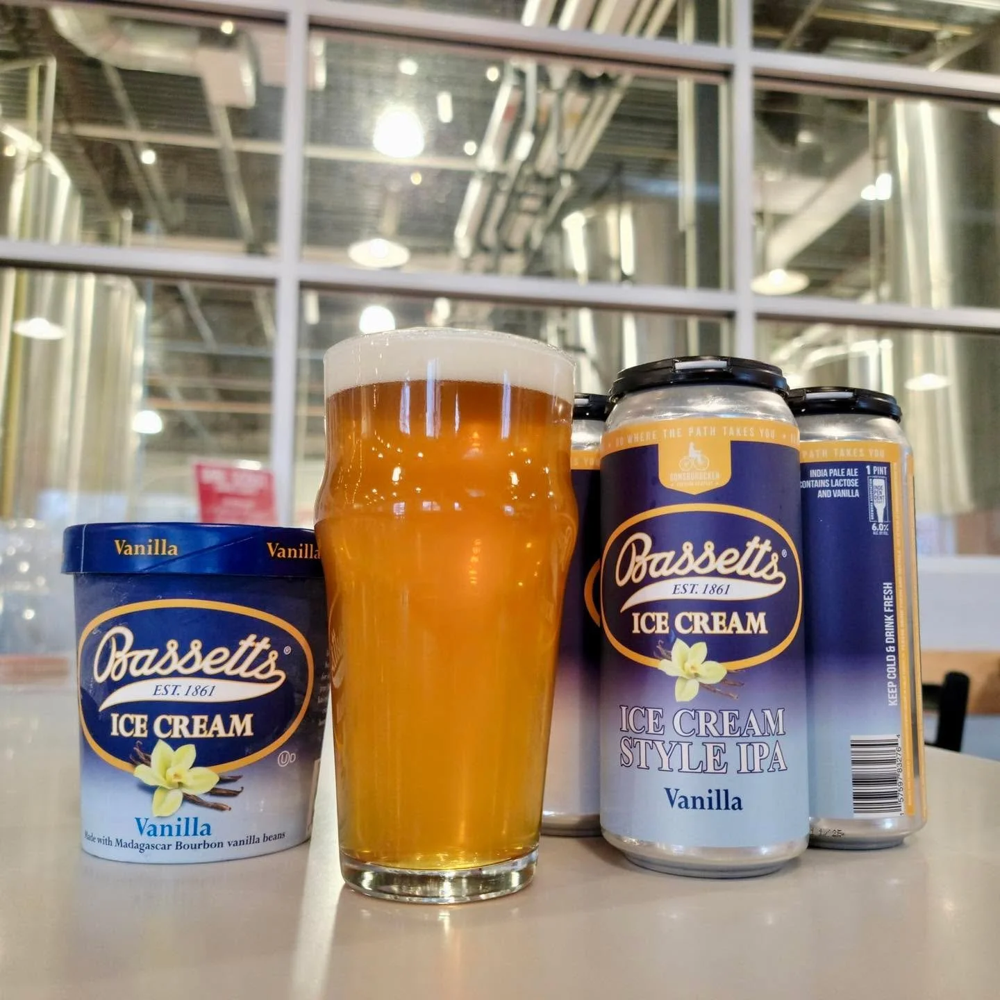 We&rsquo;re running it back with Philly legends @bassettsicecream!

Vanilla Ice Cream Style IPA has returned.  Brewed with lactose and conditioned on vanilla beans, this 6.0% collab balances smooth sweetness with a clean hop finish. 🍻🍦

Available a
