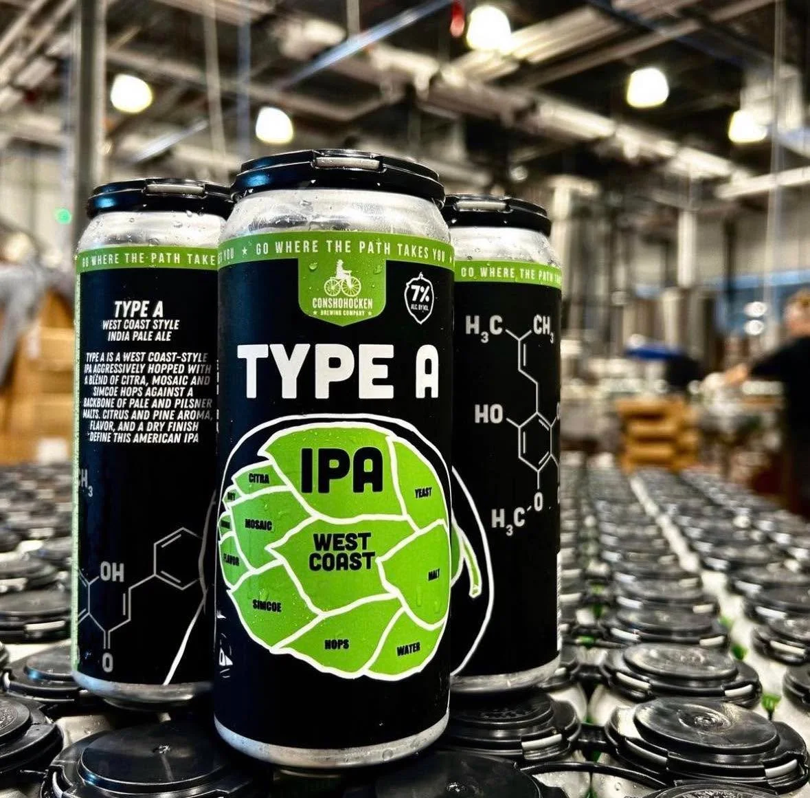 Feels like a Type A kind of day 🧠 

Type A is our west coast style IPA. Brewed with west coast hops, it has an intense hop aroma, bold flavor, and a dry finish. Type A is one of our core beers and a customer favorite. Get some today! 🍻

Available o