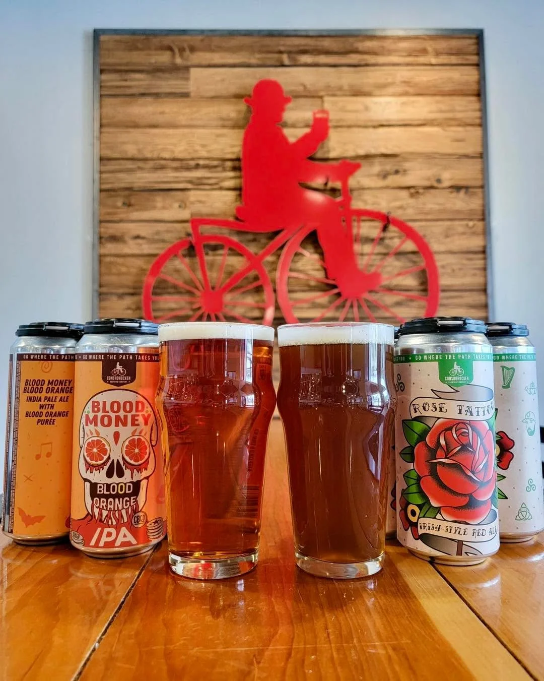 If you&rsquo;re heading through KOP this weekend, we&rsquo;ve got a couple fresh options waiting for you 🍻

Rose Tattoo, our Irish-Style Red Ale, is back with its toasty malt character and light floral notes. 🌹

And Blood Money, our Blood Orange IP