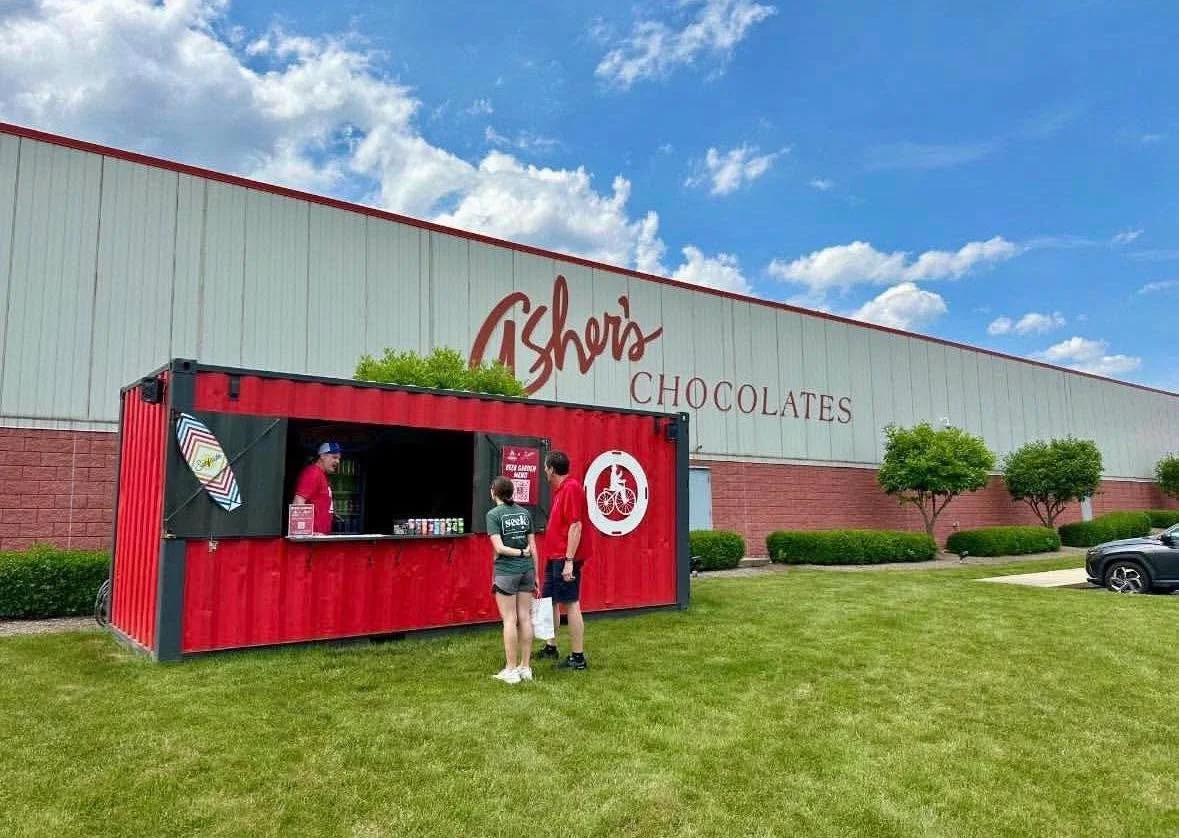 We&rsquo;re back at @asherschocolates starting THIS Saturday, 5/9!

Here&rsquo;s what to expect:
🍻 Beer by yours truly, plus canned cocktails and N/A beverages
🍫 Asher&rsquo;s Chocolate Co. factory store open for all the sweet treats

Family friend