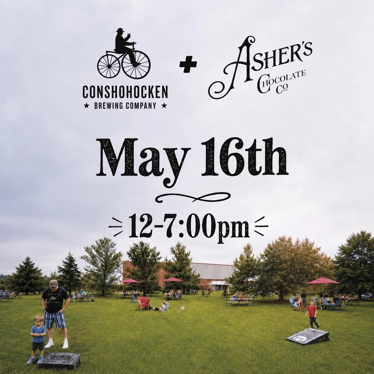 We are SO back 🍻☀️ The weather is lining up perfectly for the first Asher&rsquo;s Beer Garden of the season!

Join us Saturday, May 16th from 12&ndash;7 PM at @asherschocolates in Souderton for a full day of cold beer, canned cocktails, N/A beverage
