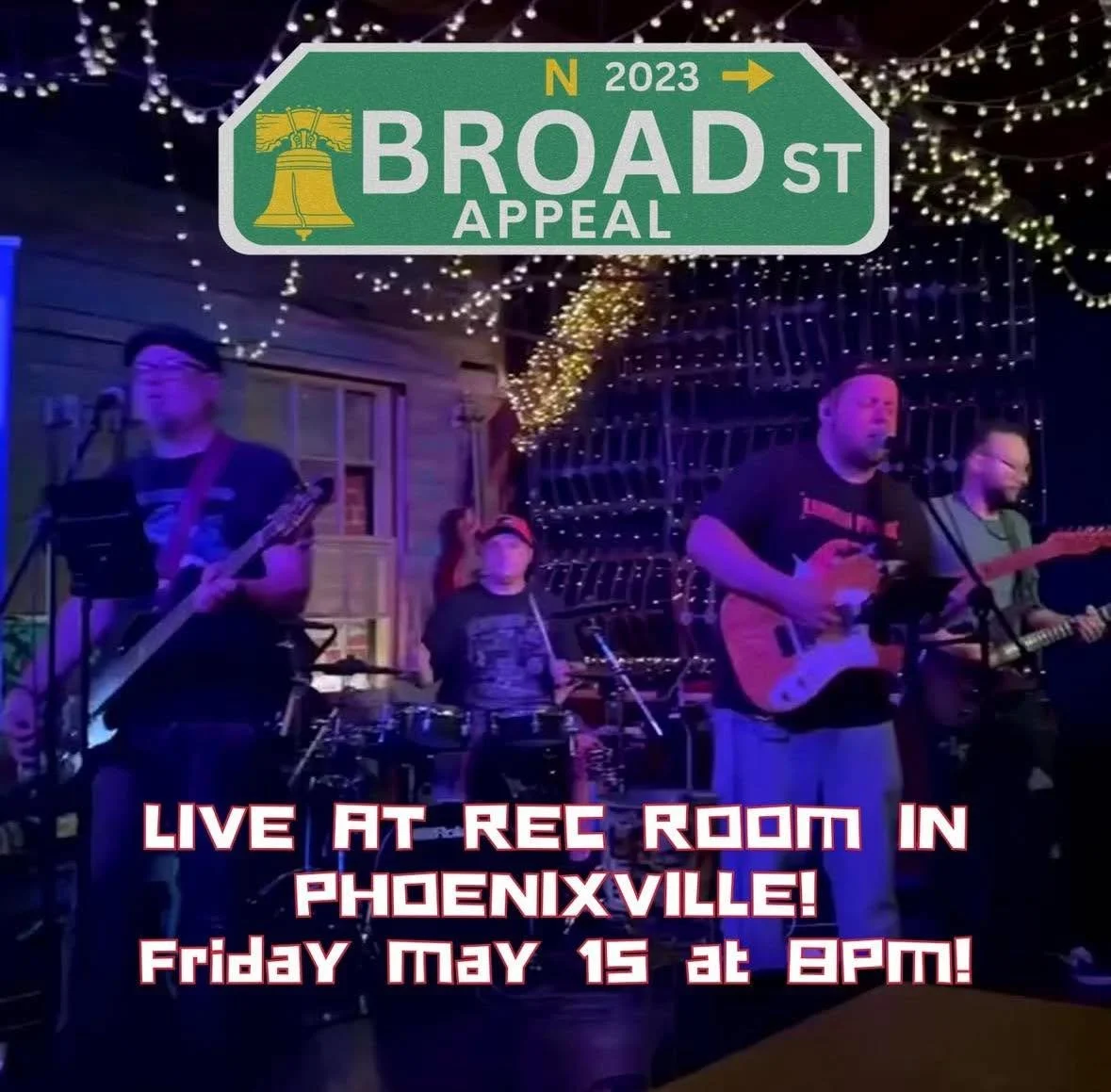 Tonight upstairs at Rec Room 🎶 @soundbankpresents : @broadstreetappeal  bringing all the throwback energy with the songs you forgot you knew every word to. Expect pop punk, emo, alt rock, and all the 90s/2000s singalong moments. Doors at 7, music st