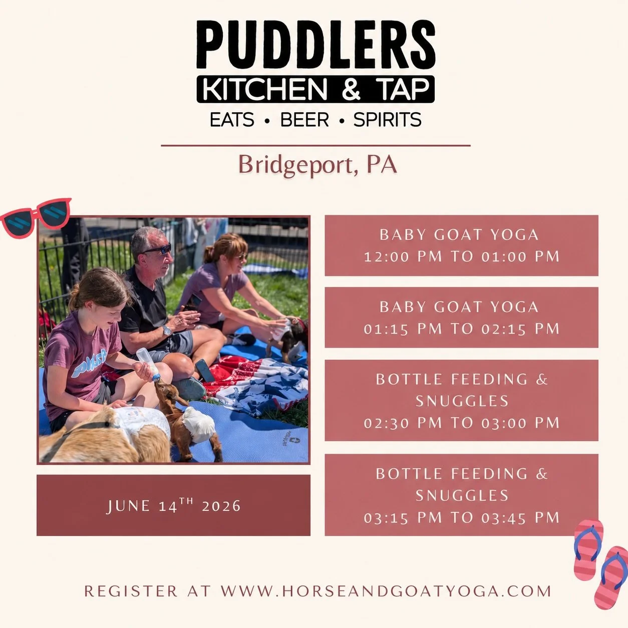 Your Sunday plans just got way cuter. 🐐

Baby goats are taking over PK&amp;T on June 14th! Join @horseandgoatyoga for an afternoon of yoga, bottle feeding, snuggles, food, drinks, and plenty of photo ops in the beer garden. Details at the link in bi