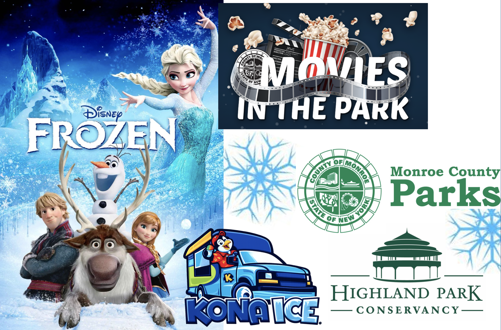 Bring a picnic, enjoy Kona Ice and watch FROZEN under the stars!