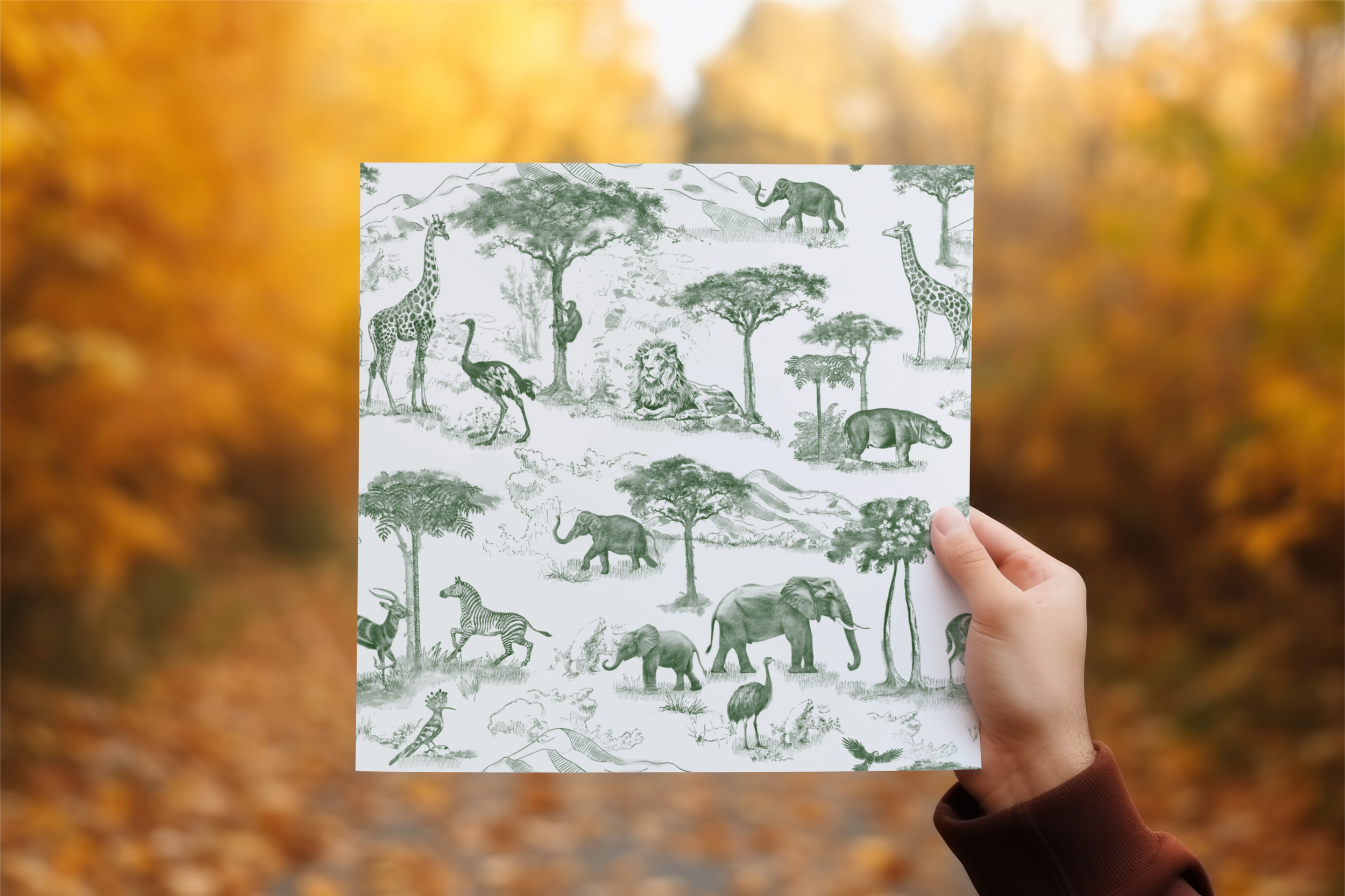 Embrace the Wild: Introducing the Safari Animal Toile de Jouy Pattern