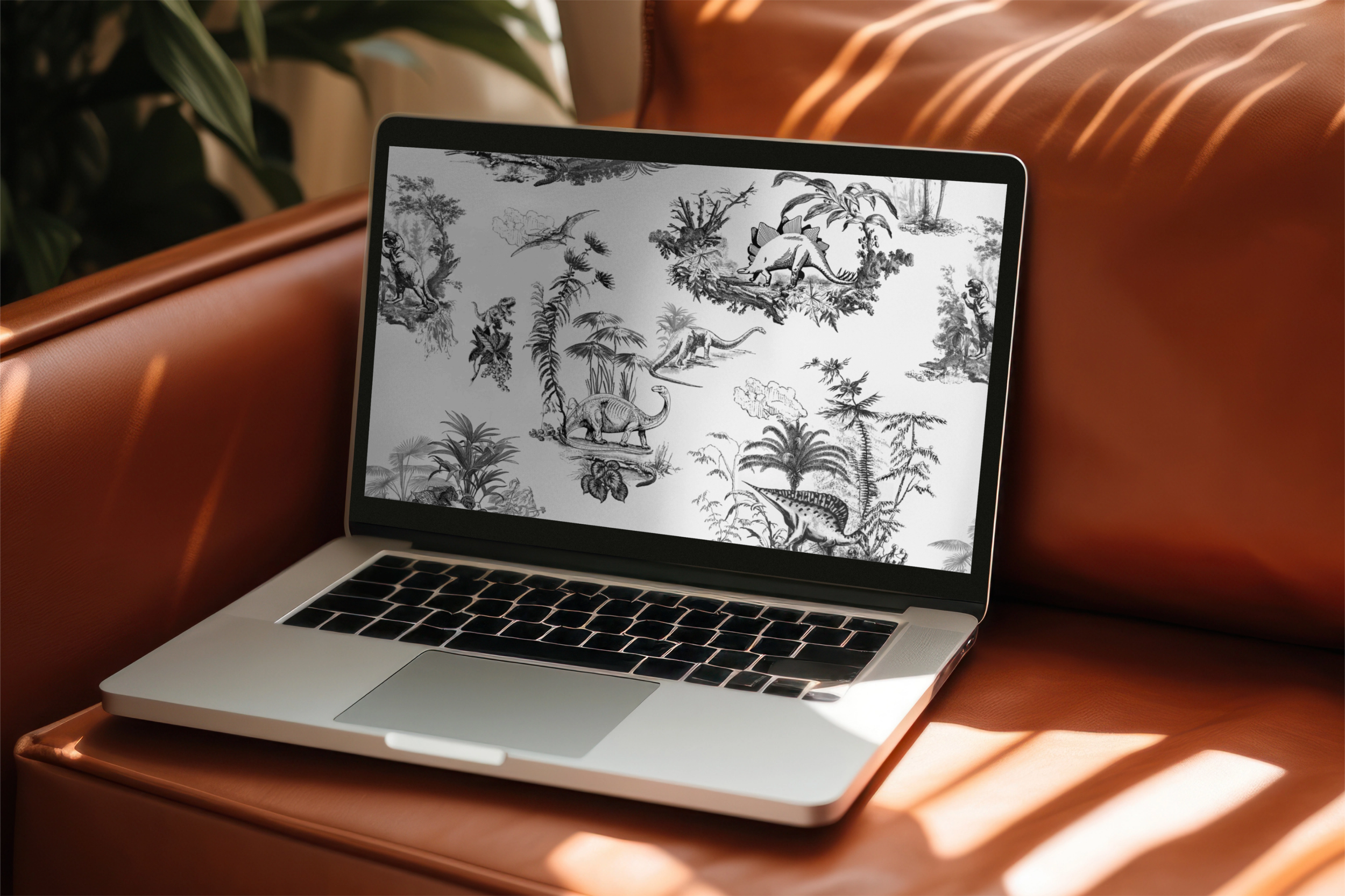 Discover the 'Dinosaur Toile de Jouy Pattern Set' – A Journey Through Prehistoric Art