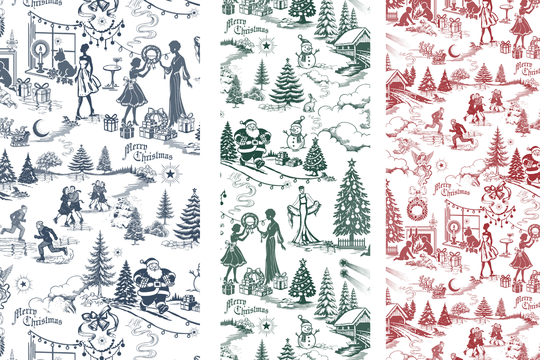 Commission a Custom Toile de Jouy Pattern for the Holidays