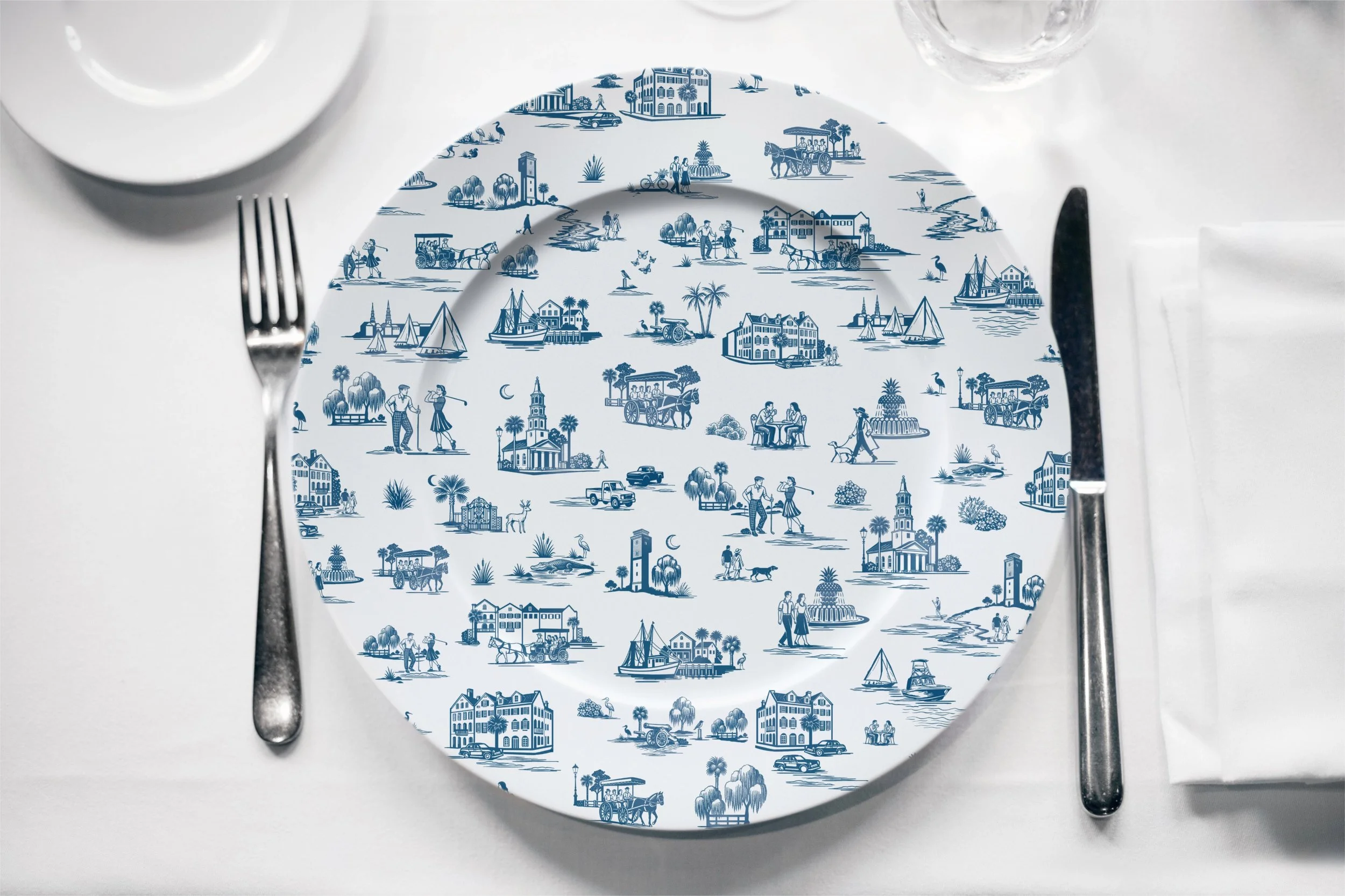 Charleston Toile Decorative Plates