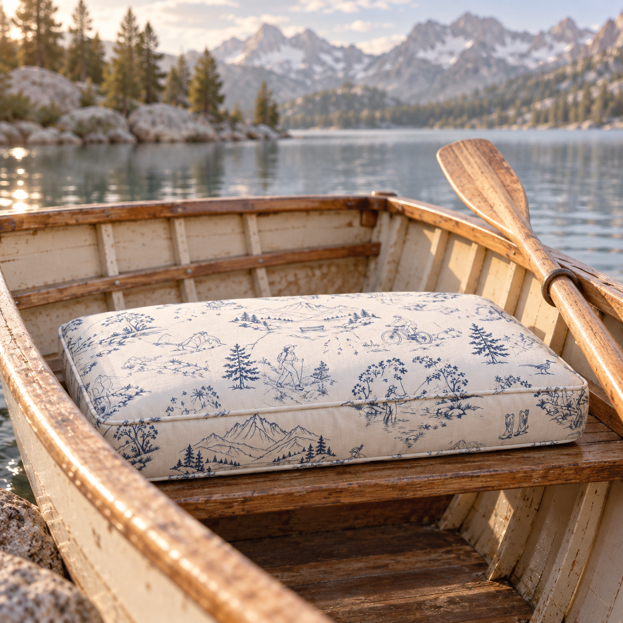 Rowboat on the Lake Scene