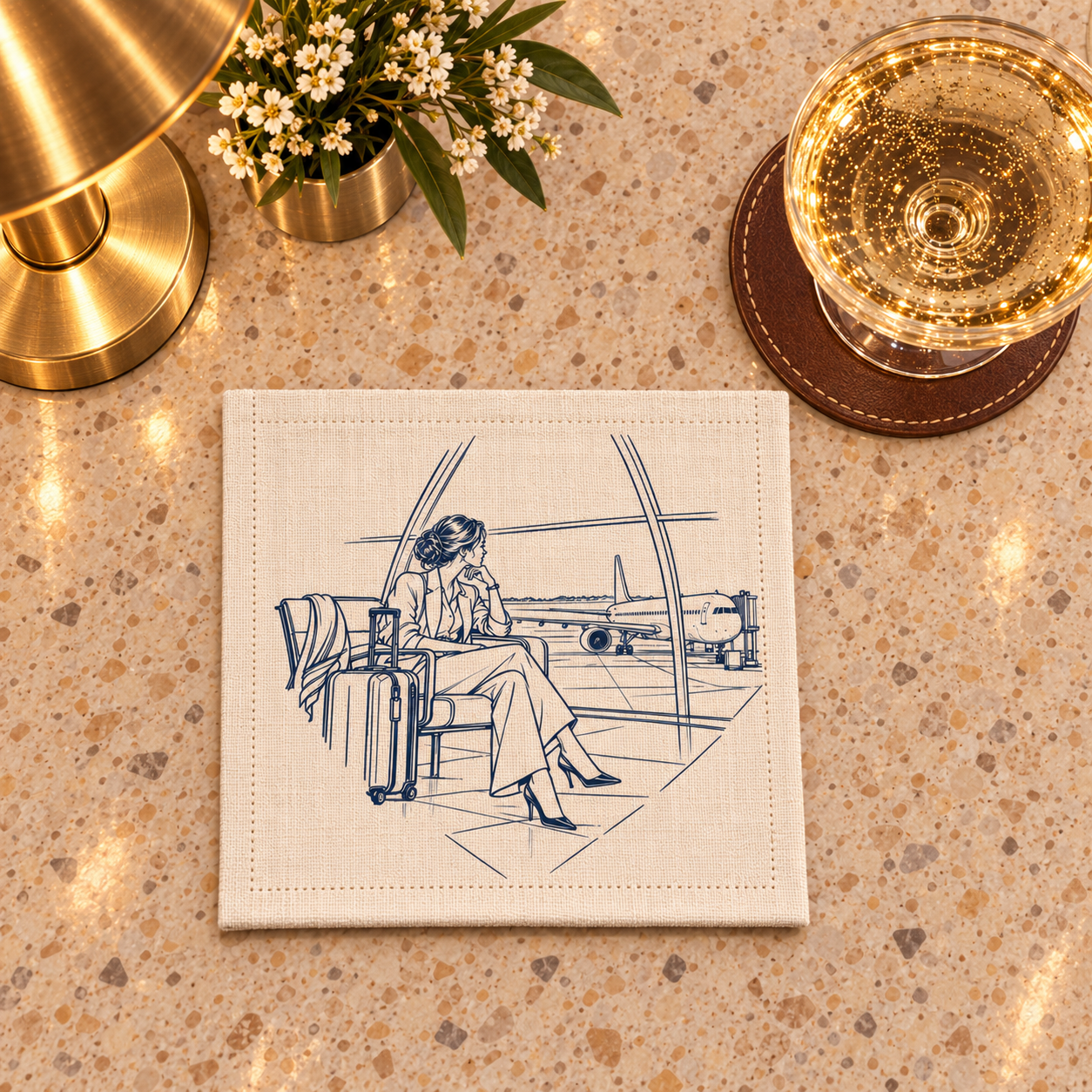 Airport Lounge Cocktail Napkin