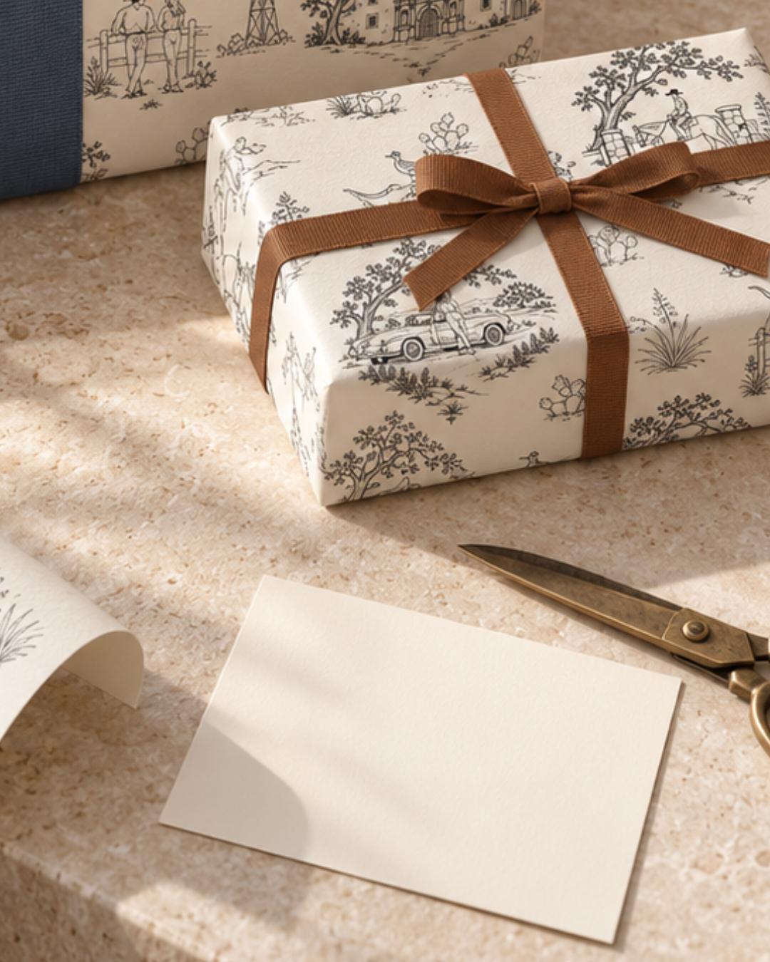 Texas Toile Wrapped Gifts