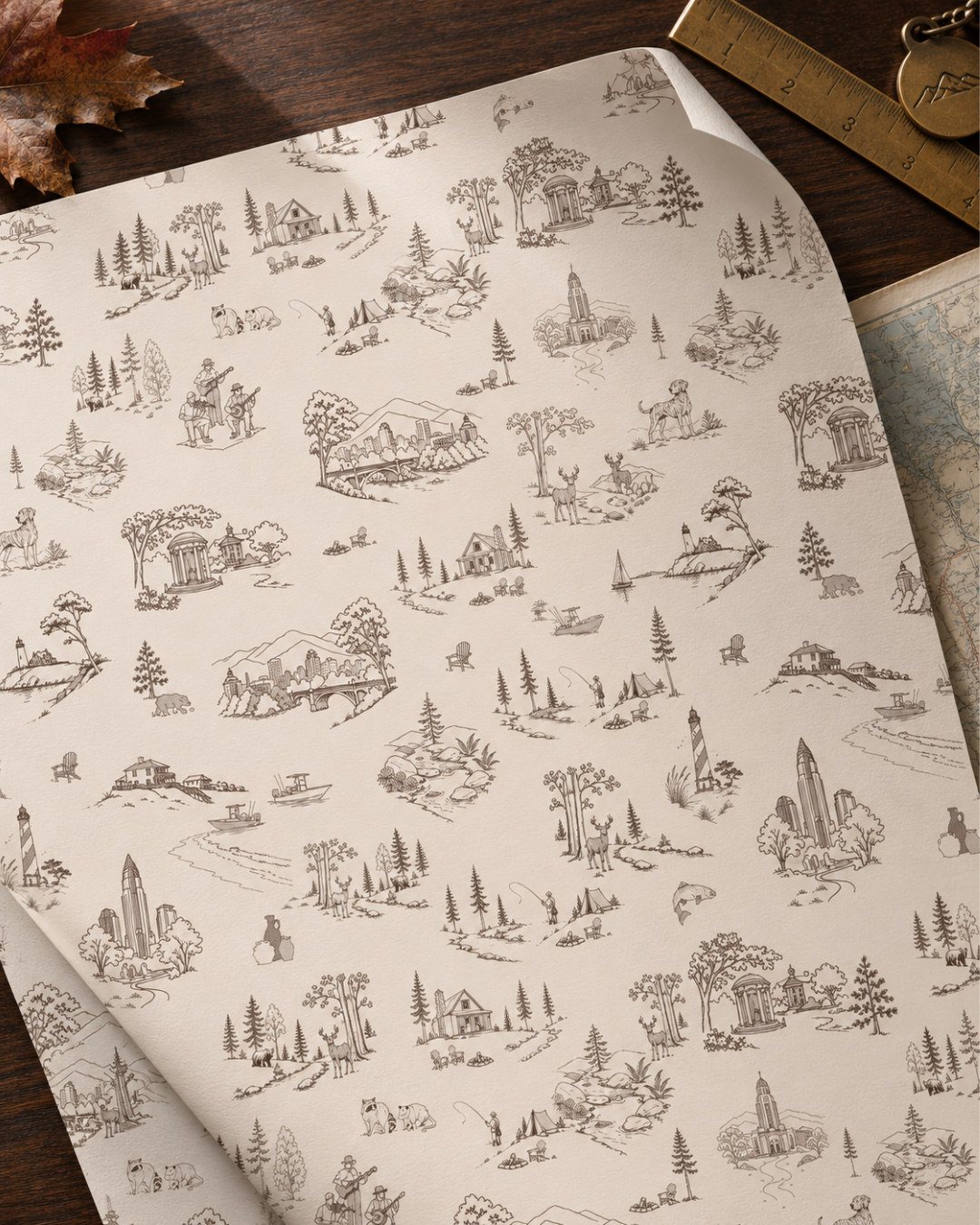 Blue Ridge Autumn: A North Carolina Toile Pattern