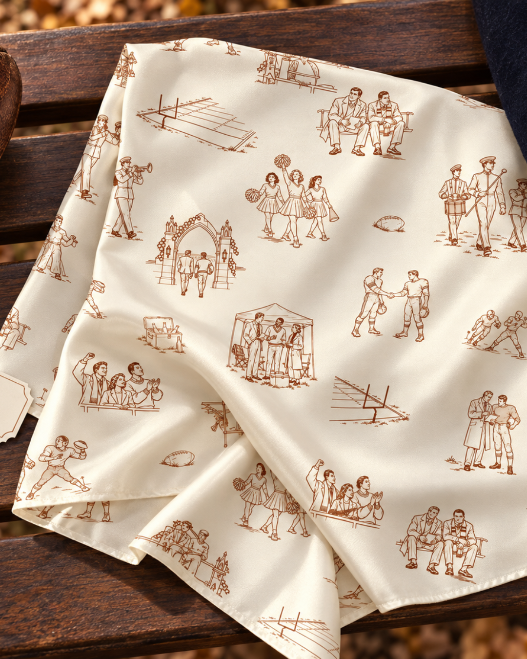 The college football silk scarf scene.
