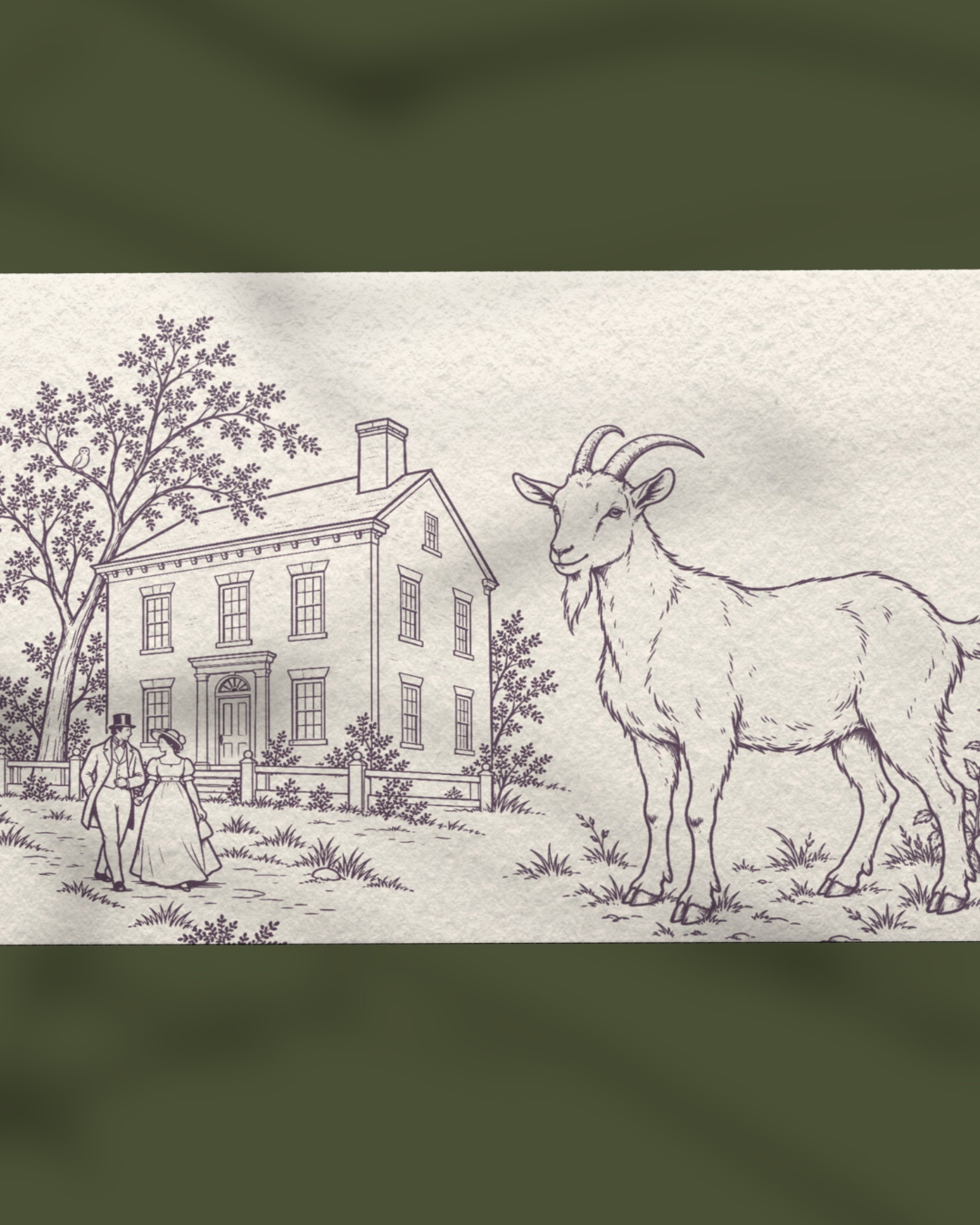 Goat scene in the Salem Witches Pattern