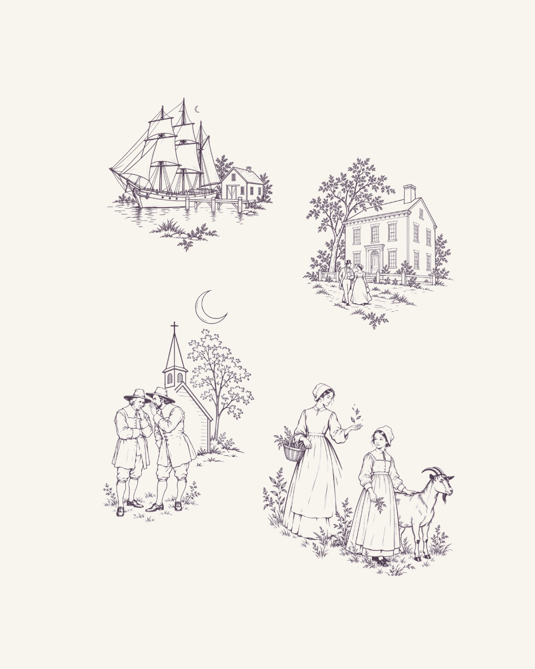 Salem Witches Illustrations