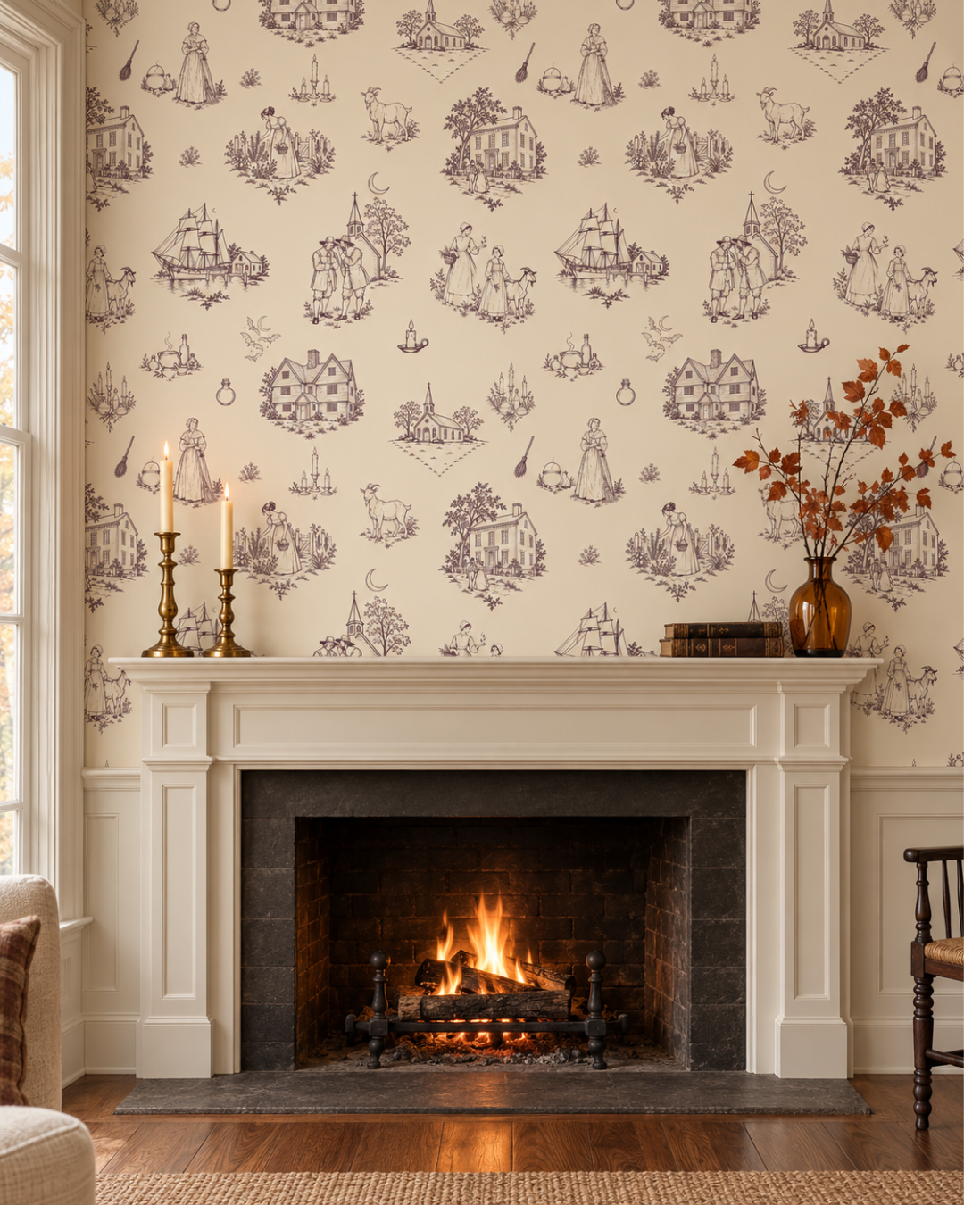 Salem Witches Toile Wallpaper