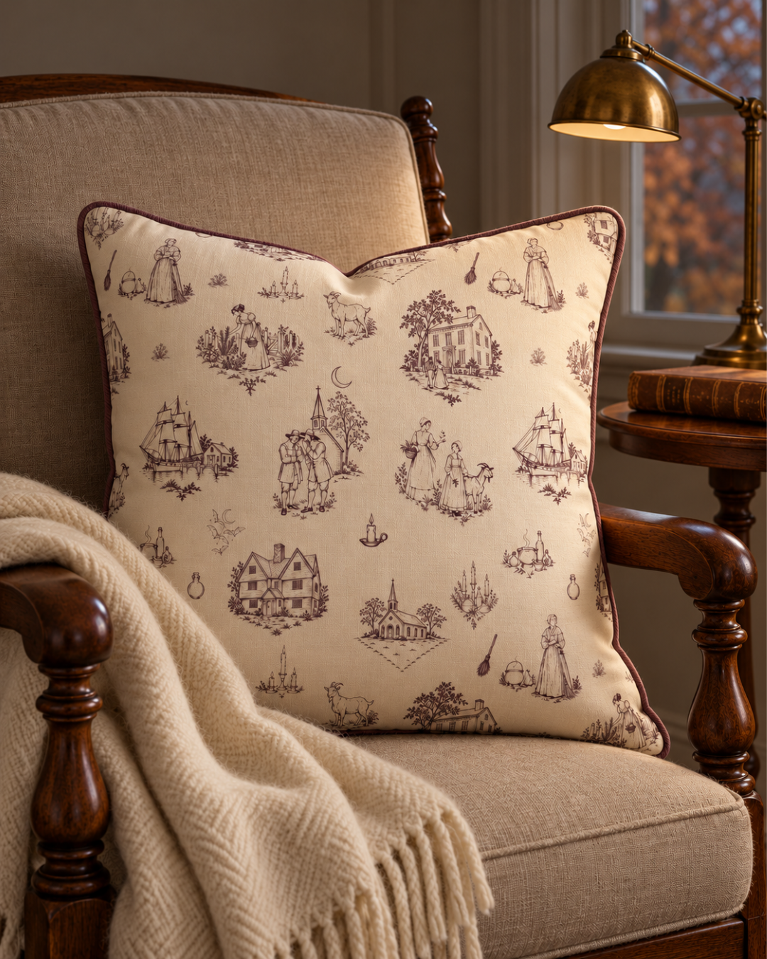 The Salem Witches Toile Pillow