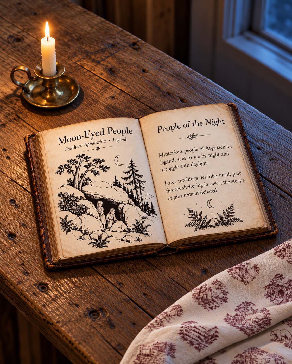 Moon-Eyed People of Appalachian Folklore | Illustrated Folklore Guide by Hughes Studio