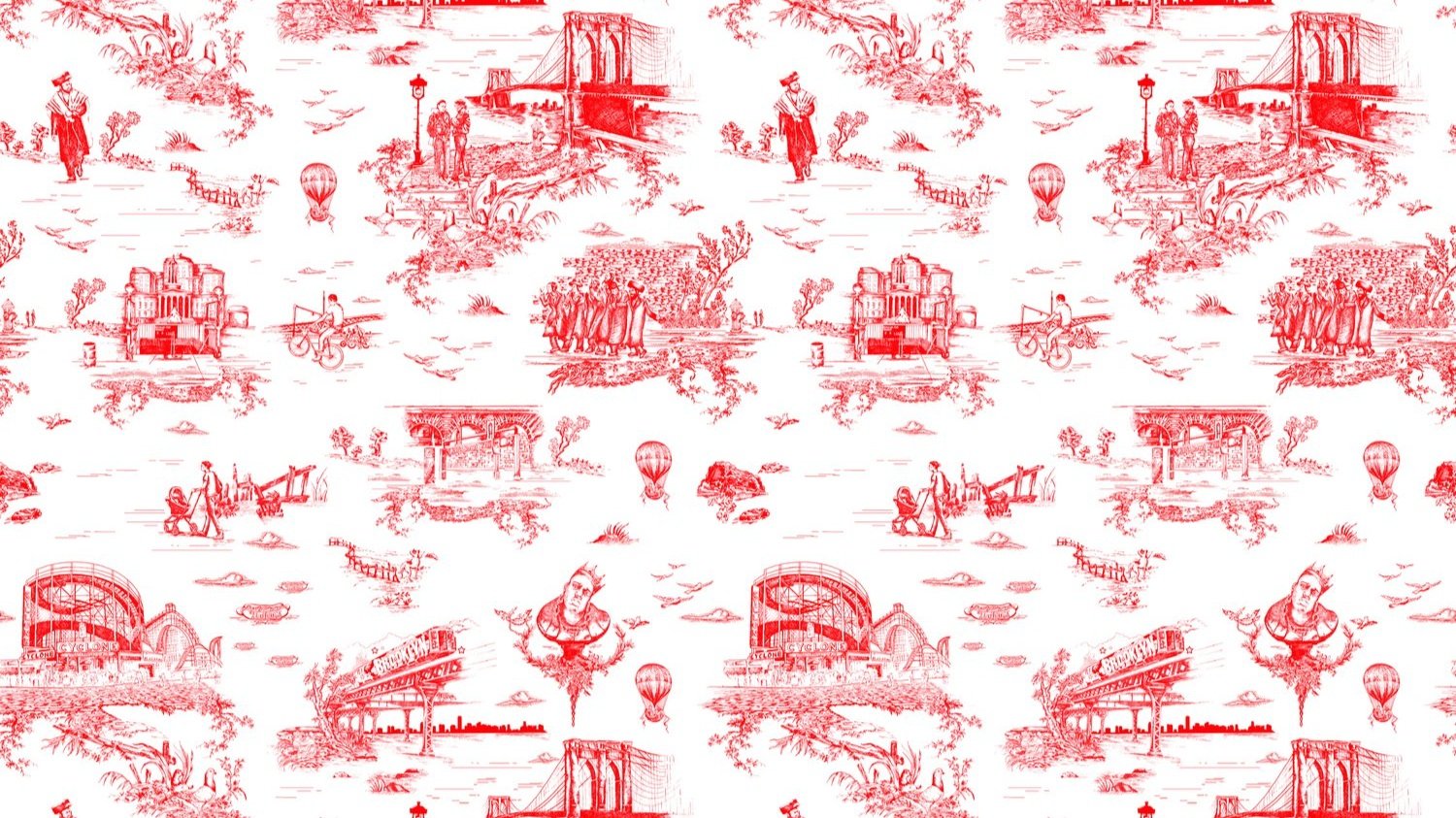 Toile De Jouy Fabric Wallpaper and Home Decor  Spoonflower