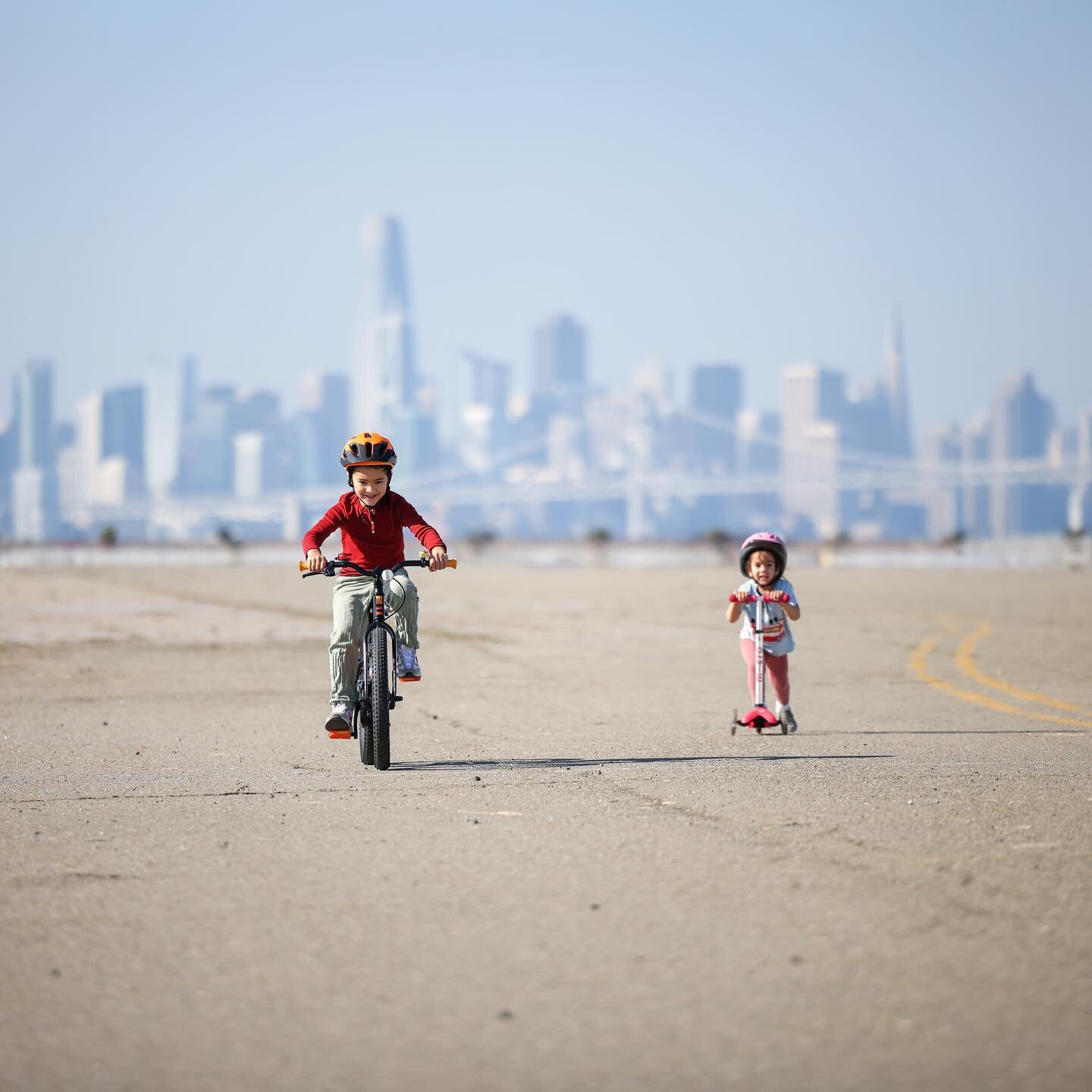 Riding + scooting with city views. #thecitybythebay #ilovealameda