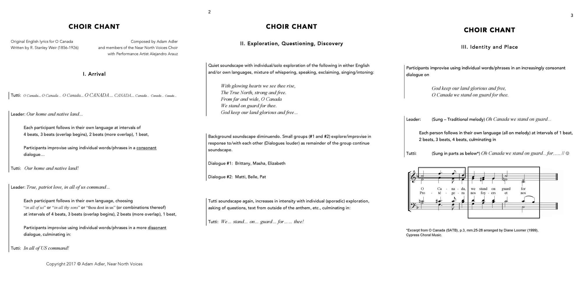 Choir Chant Score/Partitura de Canto Coro