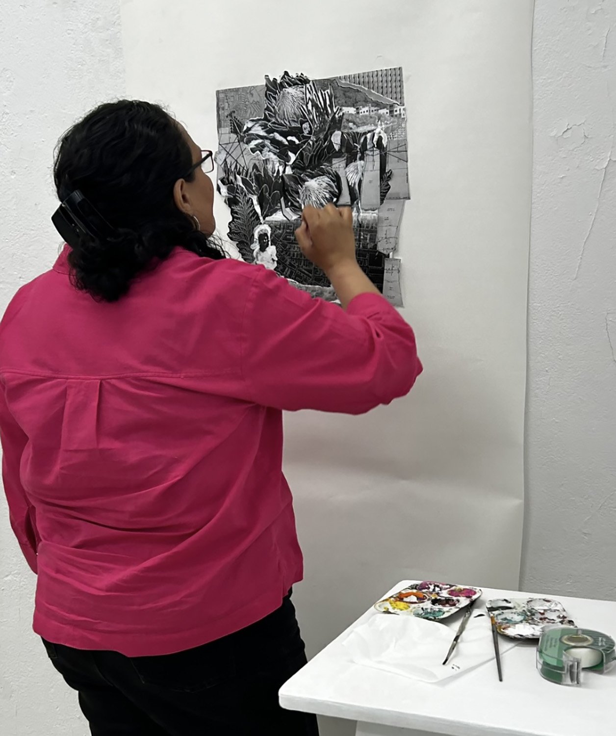  Qanita L working on the composition. 