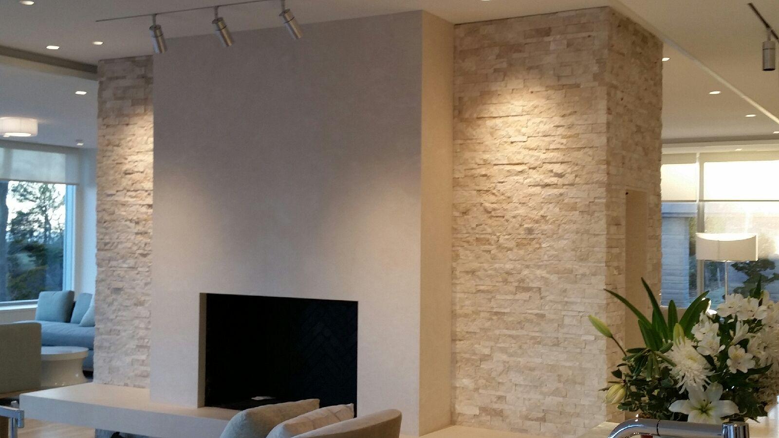 Cleft Faced Stone Fireplace