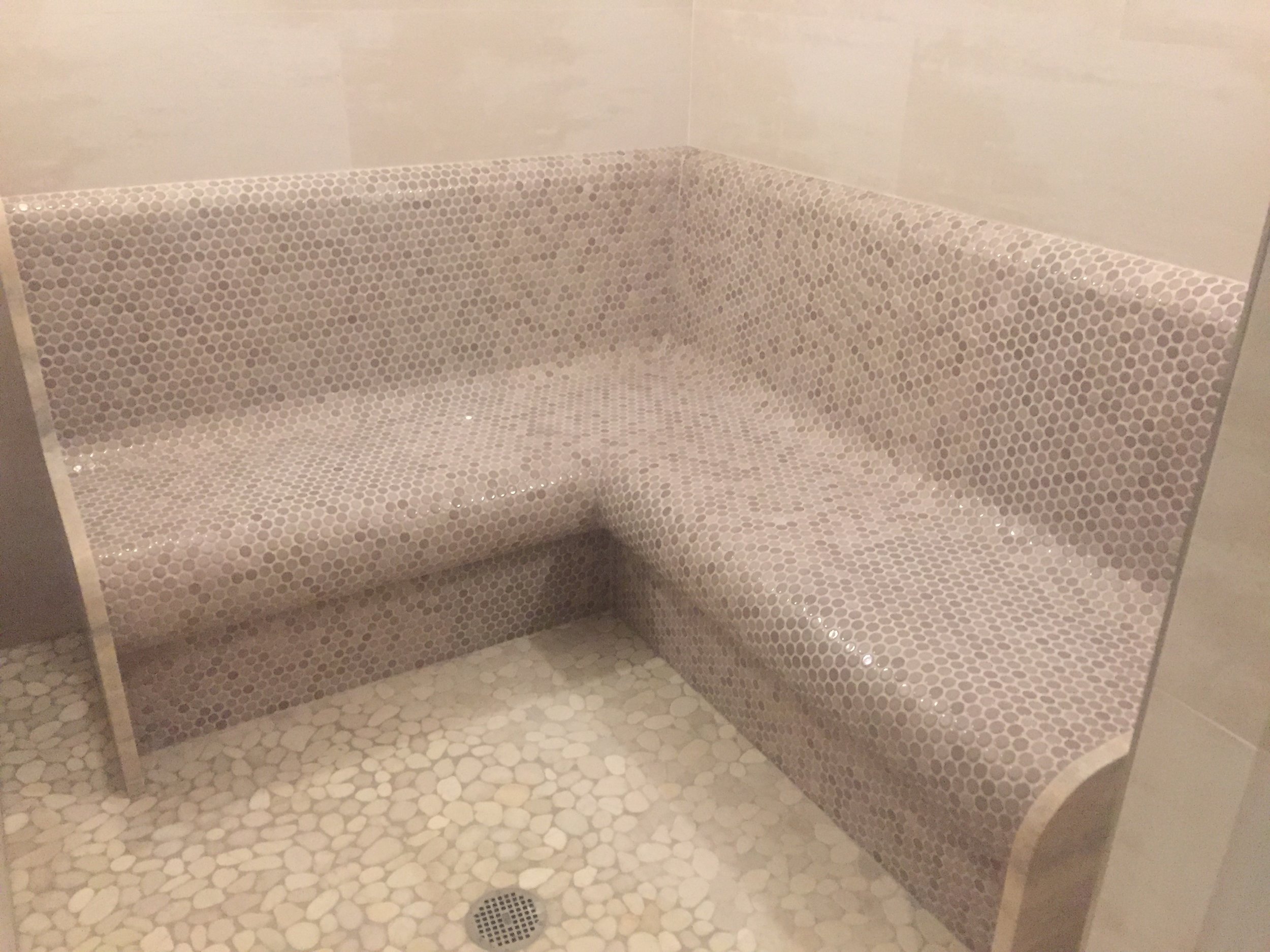 Steam Shower seat - mosaics